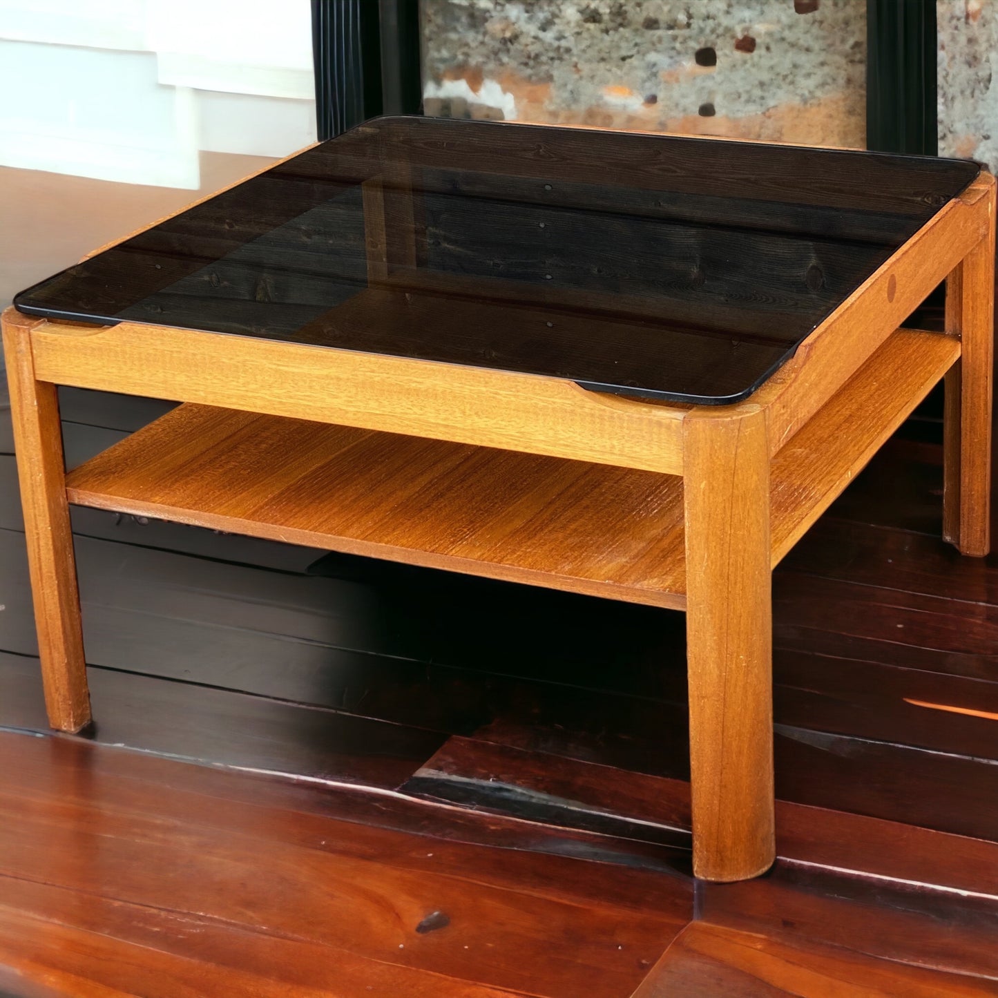 Glass Top Coffee Table from the 1970’s by the Myer Furniture Company Danish Scandinavian Style