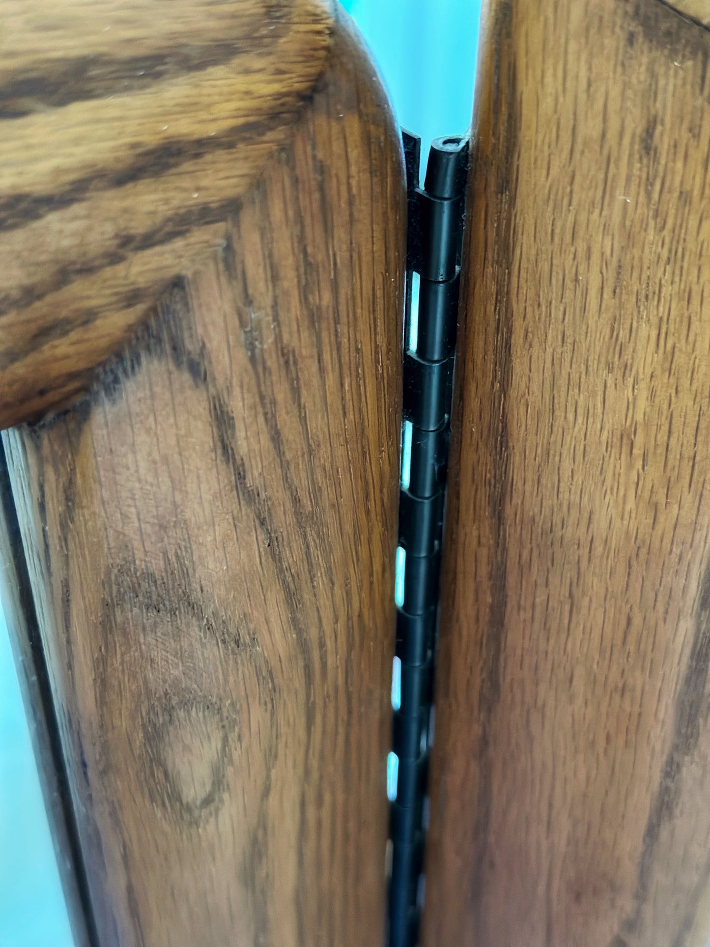 1970s Tri Fold Oak Surround Mirror Floor Standing or Wall Mounted