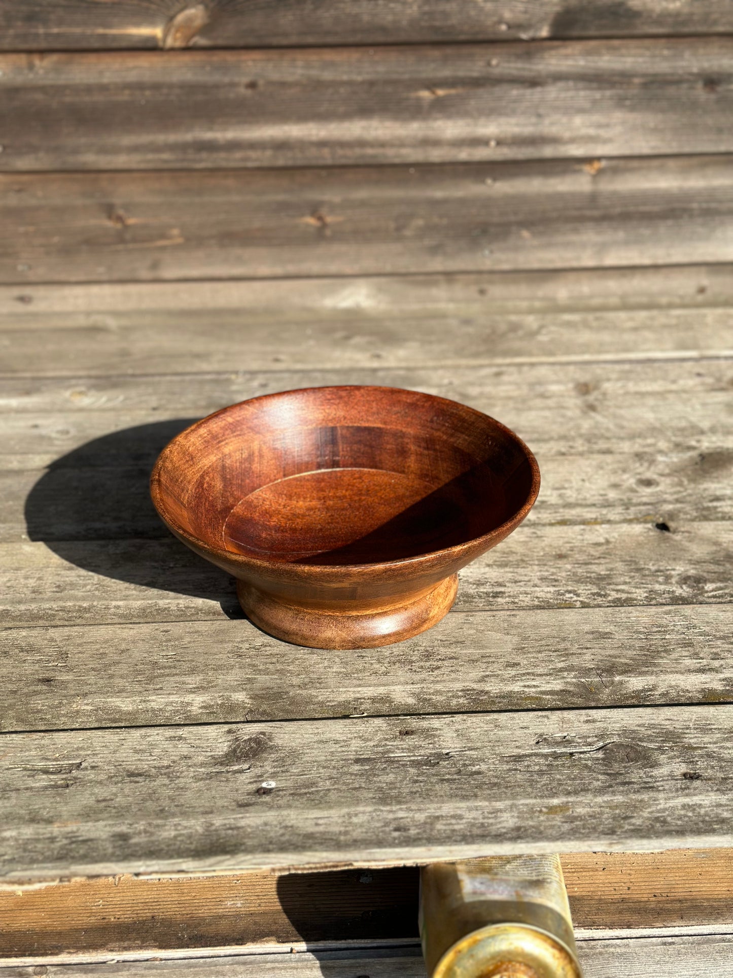 Vintage Hand Turned Mahogany Fruit Bowl