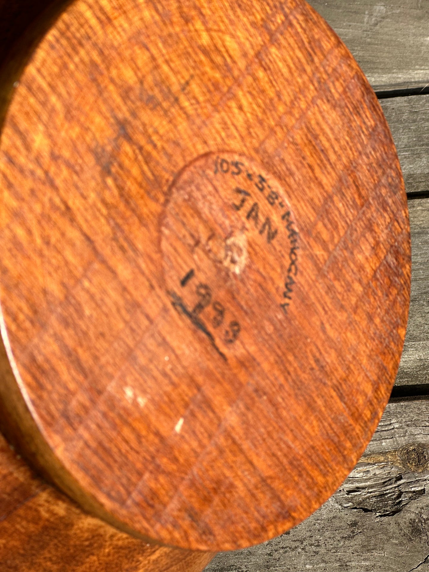 Vintage Hand Turned Mahogany Fruit Bowl
