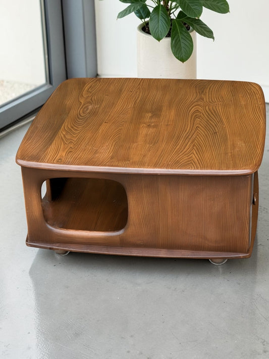 Ercol Pandora’s Box Coffee Table — Dark Elm, c.1970