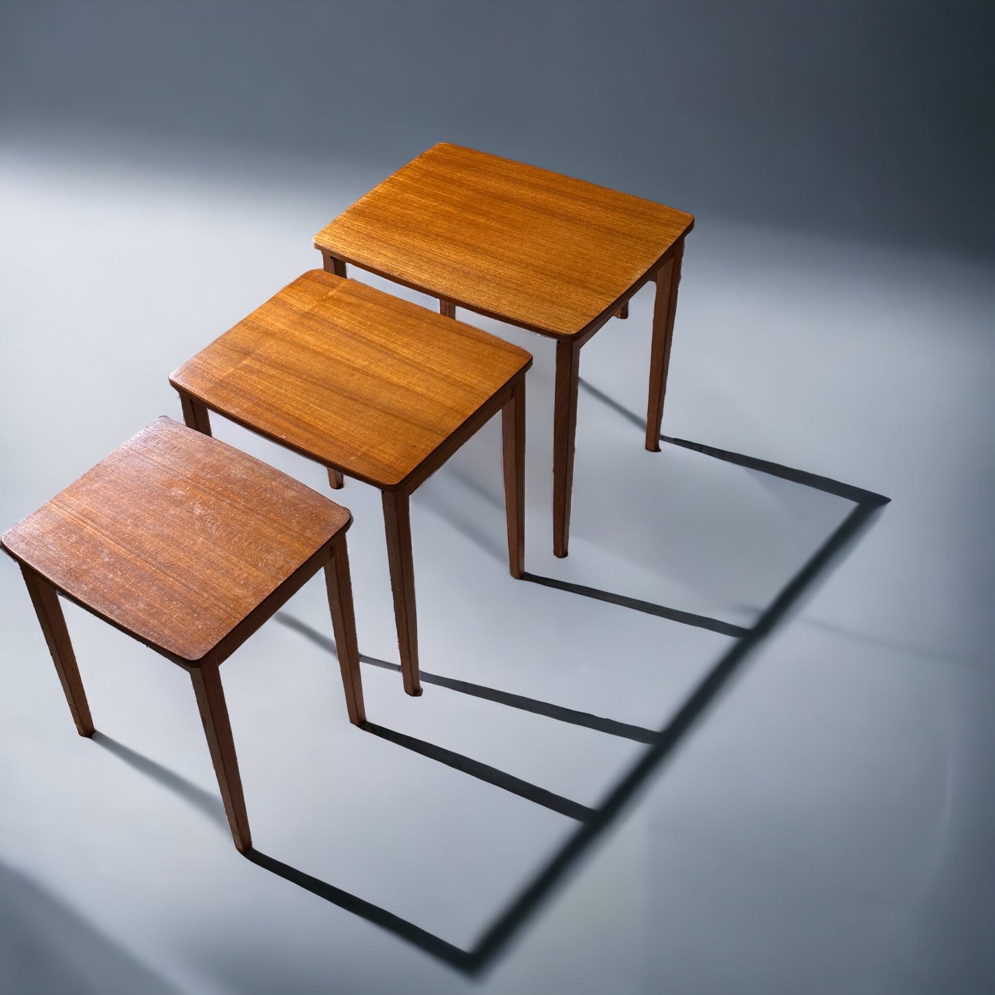 Danish Midcentury Modernist Nested Tables in Teak