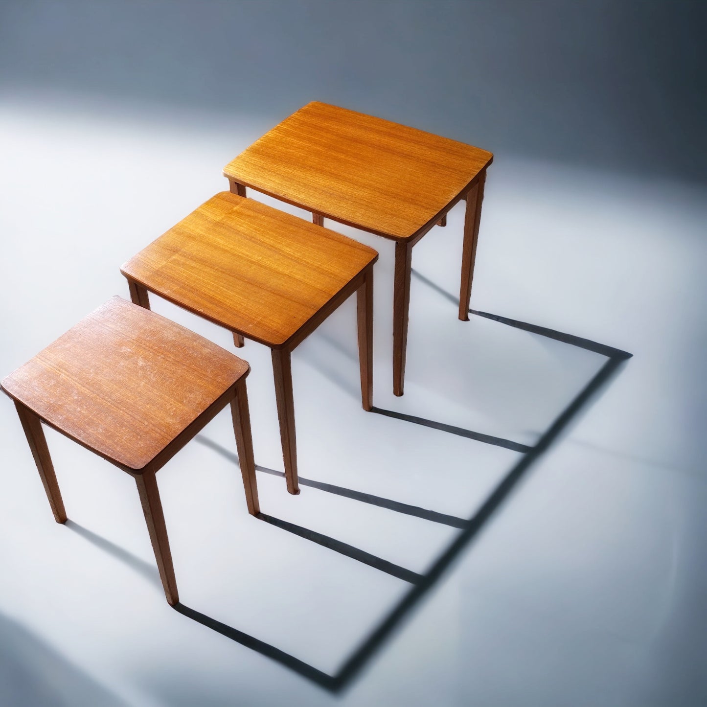 Danish Midcentury Modernist Nested Tables in Teak