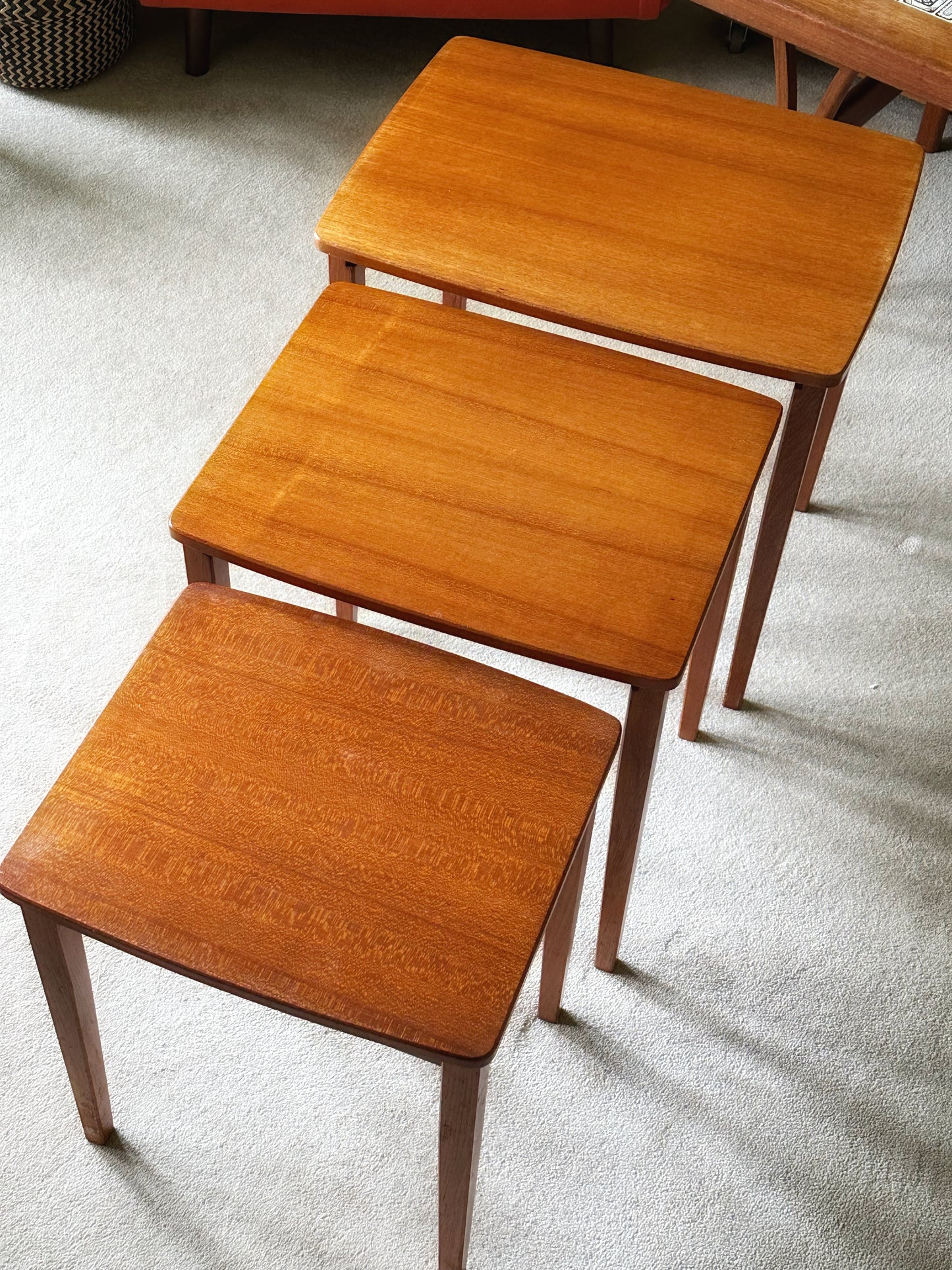 Danish Midcentury Modernist Nested Tables in Teak