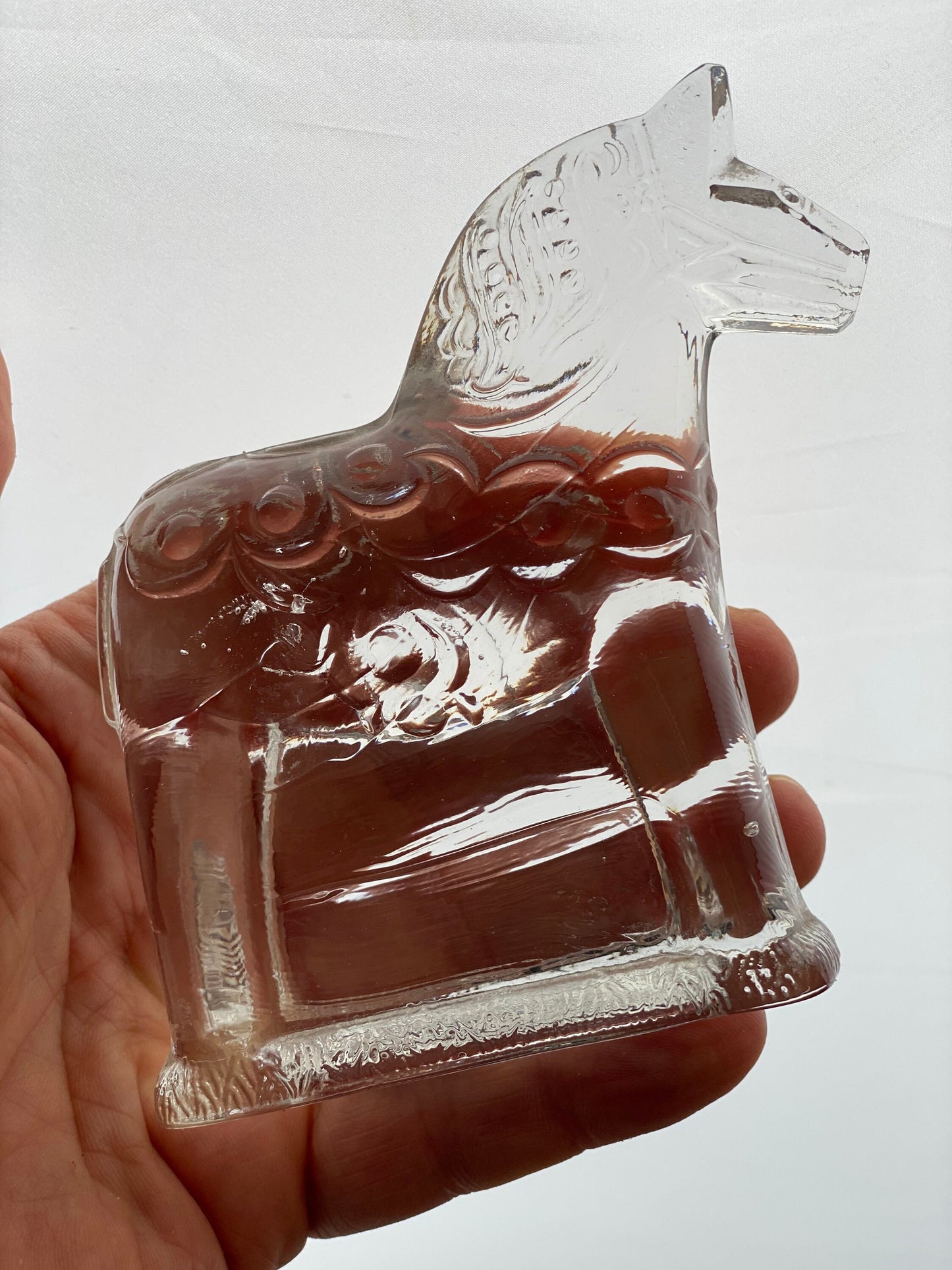 Vintage Dala horse Lindshammar Sweden Crystal Glass Ornament