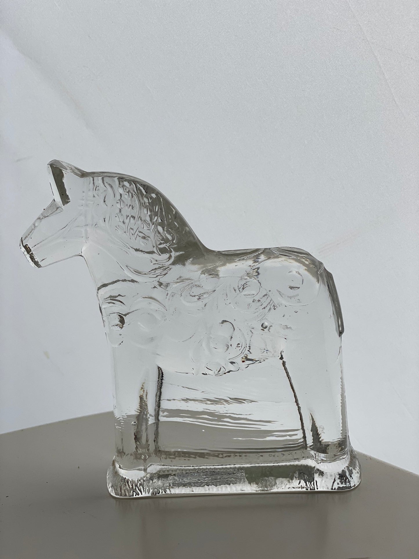 Vintage Dala horse Lindshammar Sweden Crystal Glass Ornament