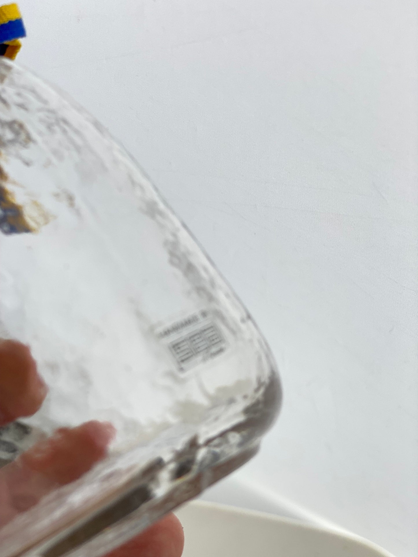 Scandinavian Sea Glasbruk Vase 'Glass Bag’ designed by Rune Strand with Original Ribbon