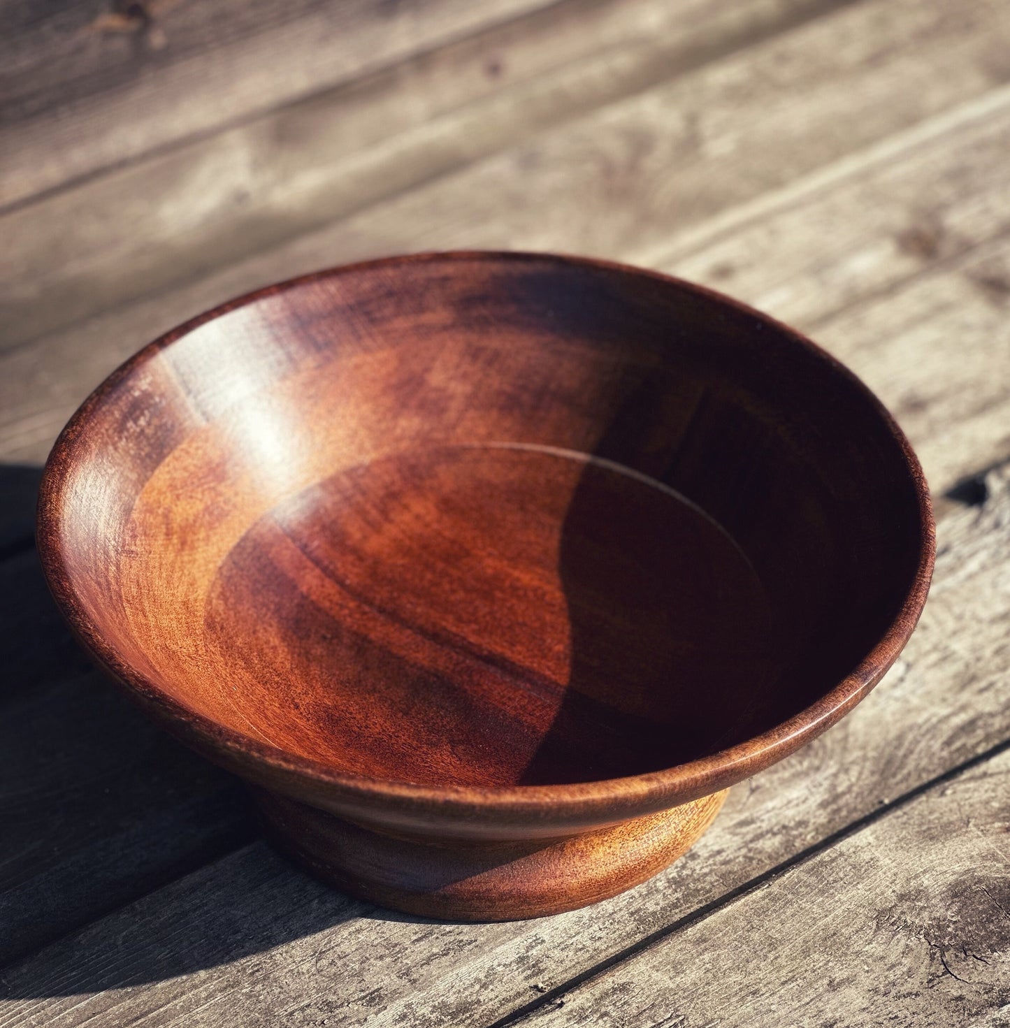 Vintage Hand Turned Mahogany Fruit Bowl