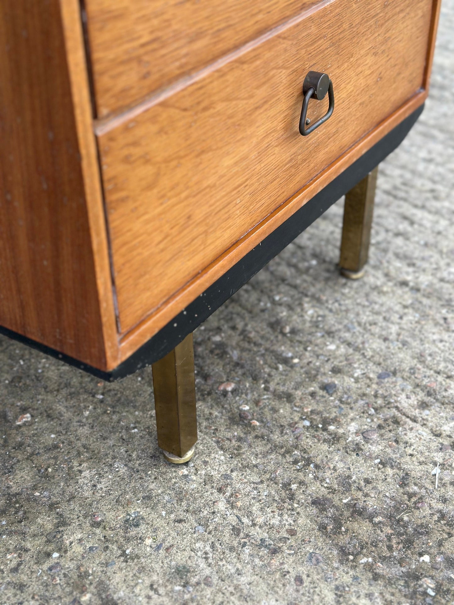 A Scandinavian Midcentury Teak Three Drawer Chest of Drawers Bedside Cabinet 1960s