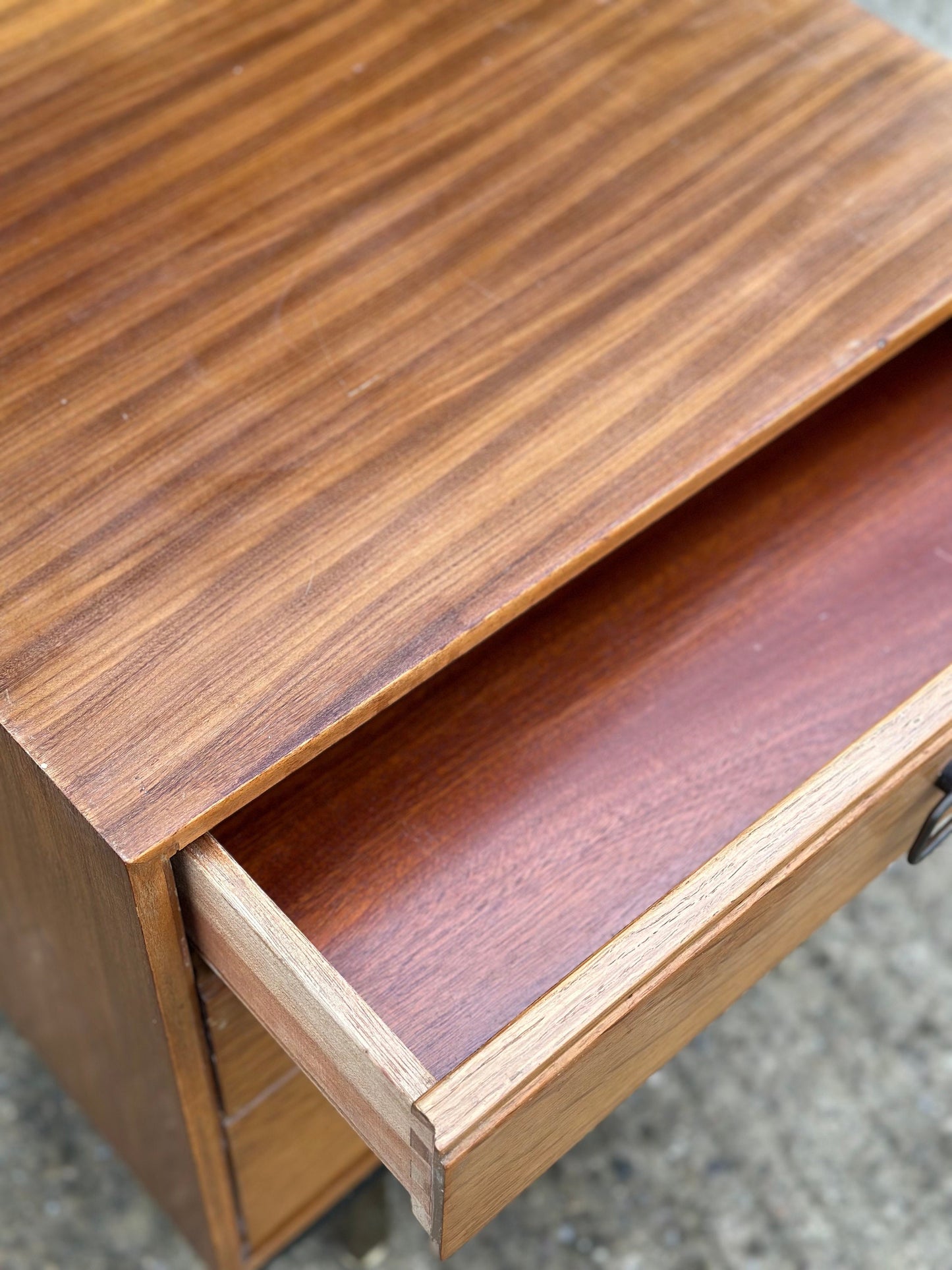 A Scandinavian Midcentury Teak Three Drawer Chest of Drawers Bedside Cabinet 1960s