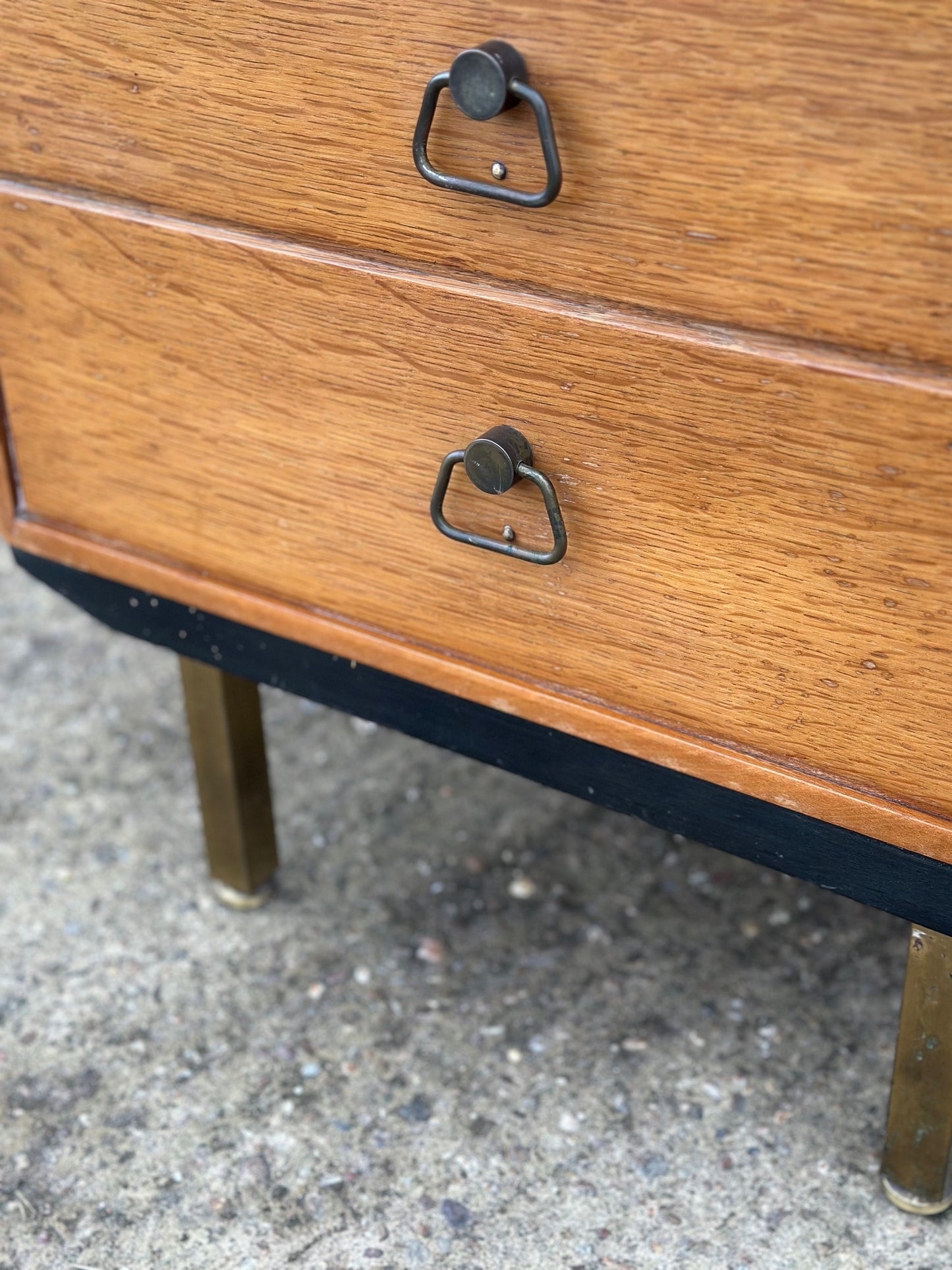 A Scandinavian Midcentury Teak Three Drawer Chest of Drawers Bedside Cabinet 1960s