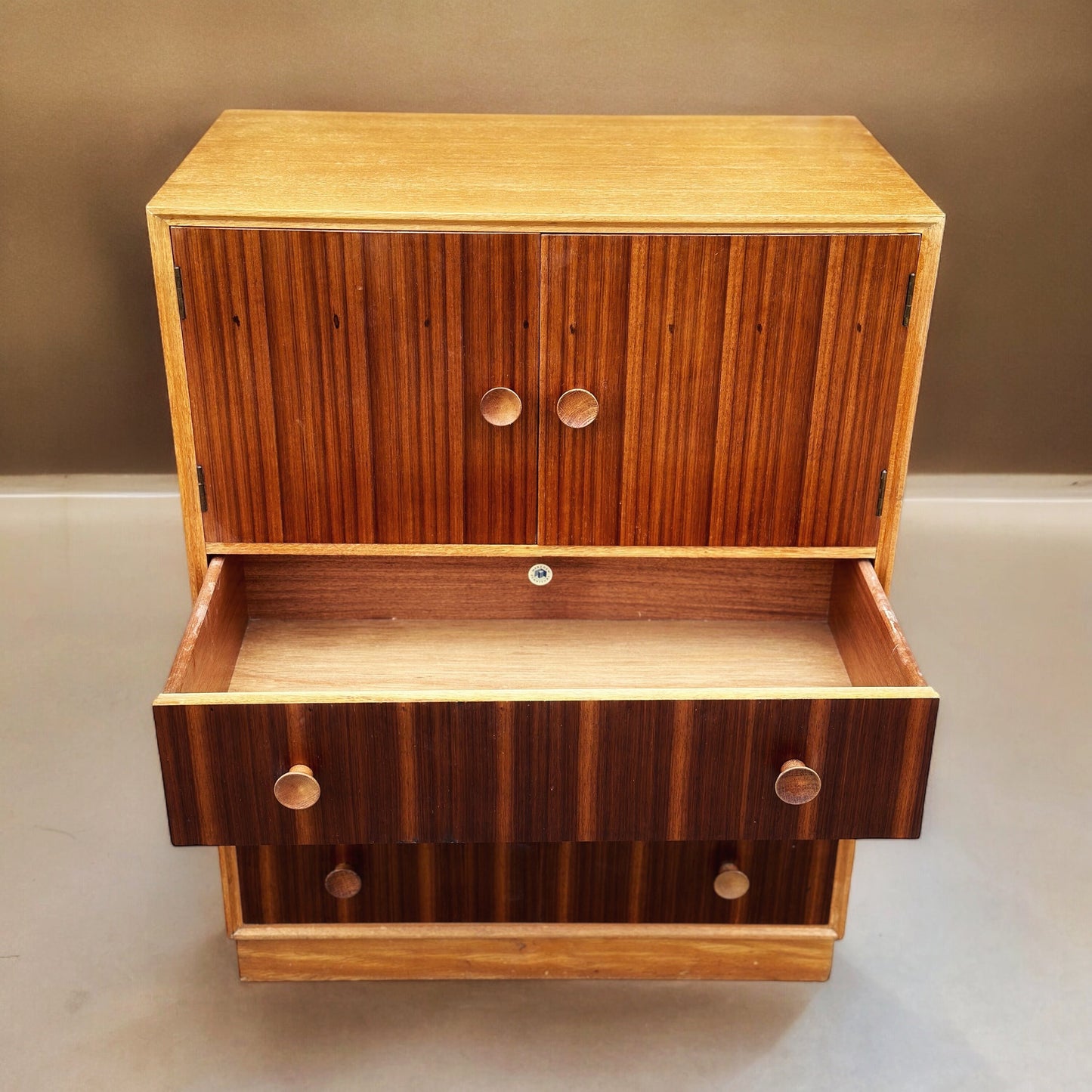 Vintage Mid Century Danish "Meredew" Tall Boy Storage Drinks Cabinet