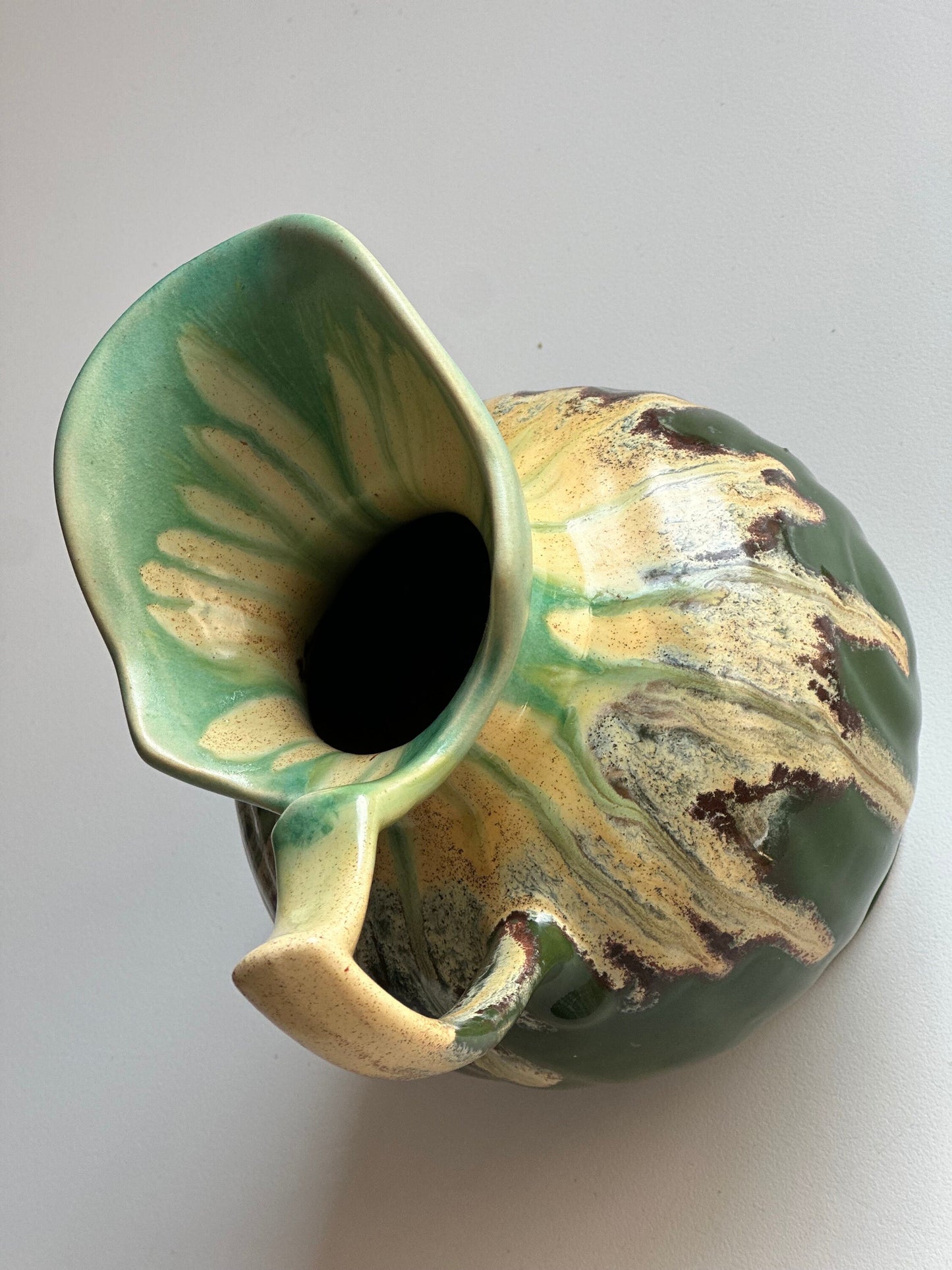 Faïencerie de Thulin Art Deco Ceramic Vase / Thulin Small Pitcher / Antique Belgium Pottery