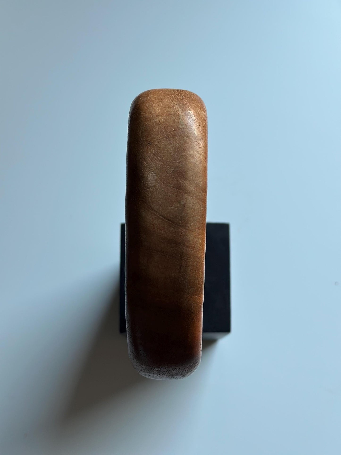 Midcentury 1960s Wood Teardrop Sculpture on Plinth