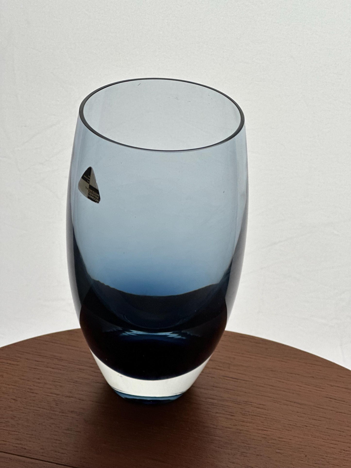 Vintage Caithness Crystal Blue Vase Designed By Domhnall O Brion