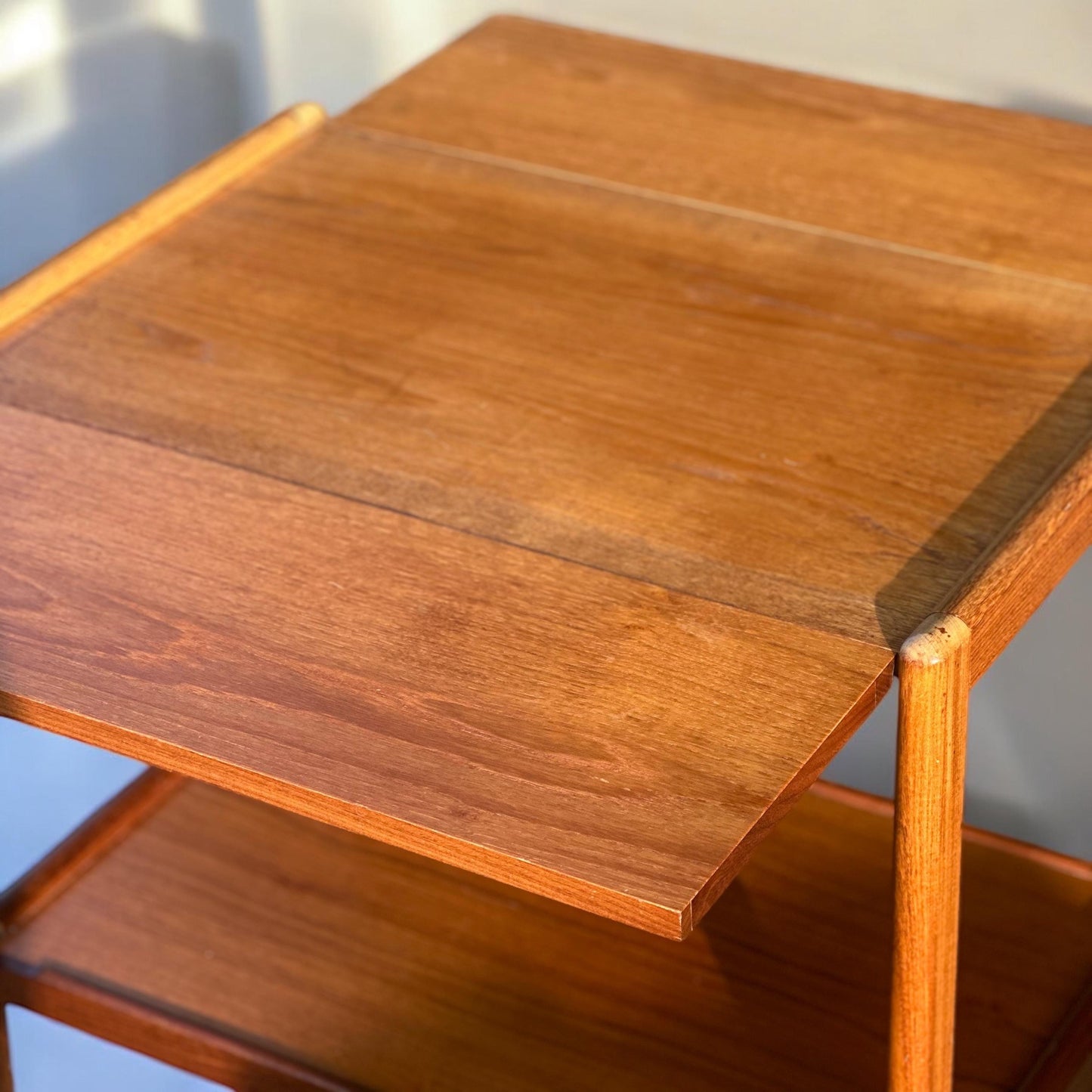 Teak Mid Century Modern Drop Leaf Bar / Drinks Cart Scandinavian Danish Gplan