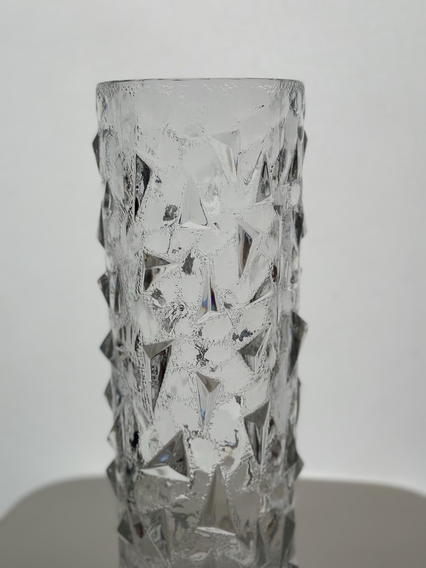 Vintage Vaclav Horacek Sklo Pressed Lead Crystal Vase
