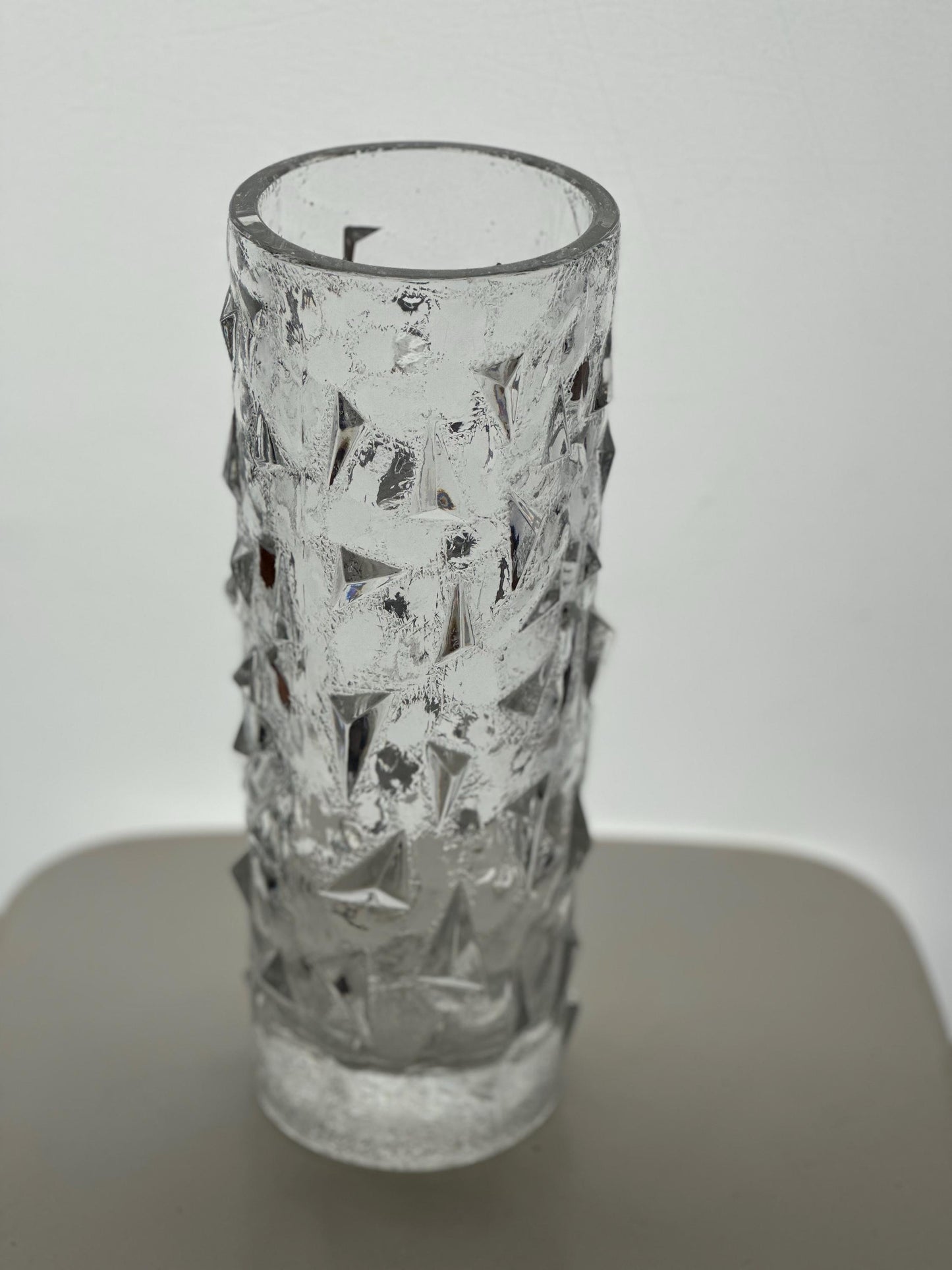 Vintage Vaclav Horacek Sklo Pressed Lead Crystal Vase