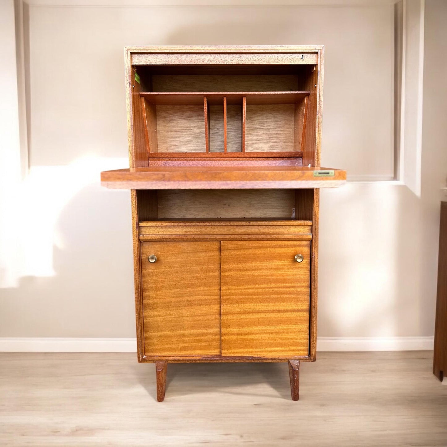 1960s Teak Bureau by Robert Heritage for Beaver & Tapley Compact Danish Style Teak