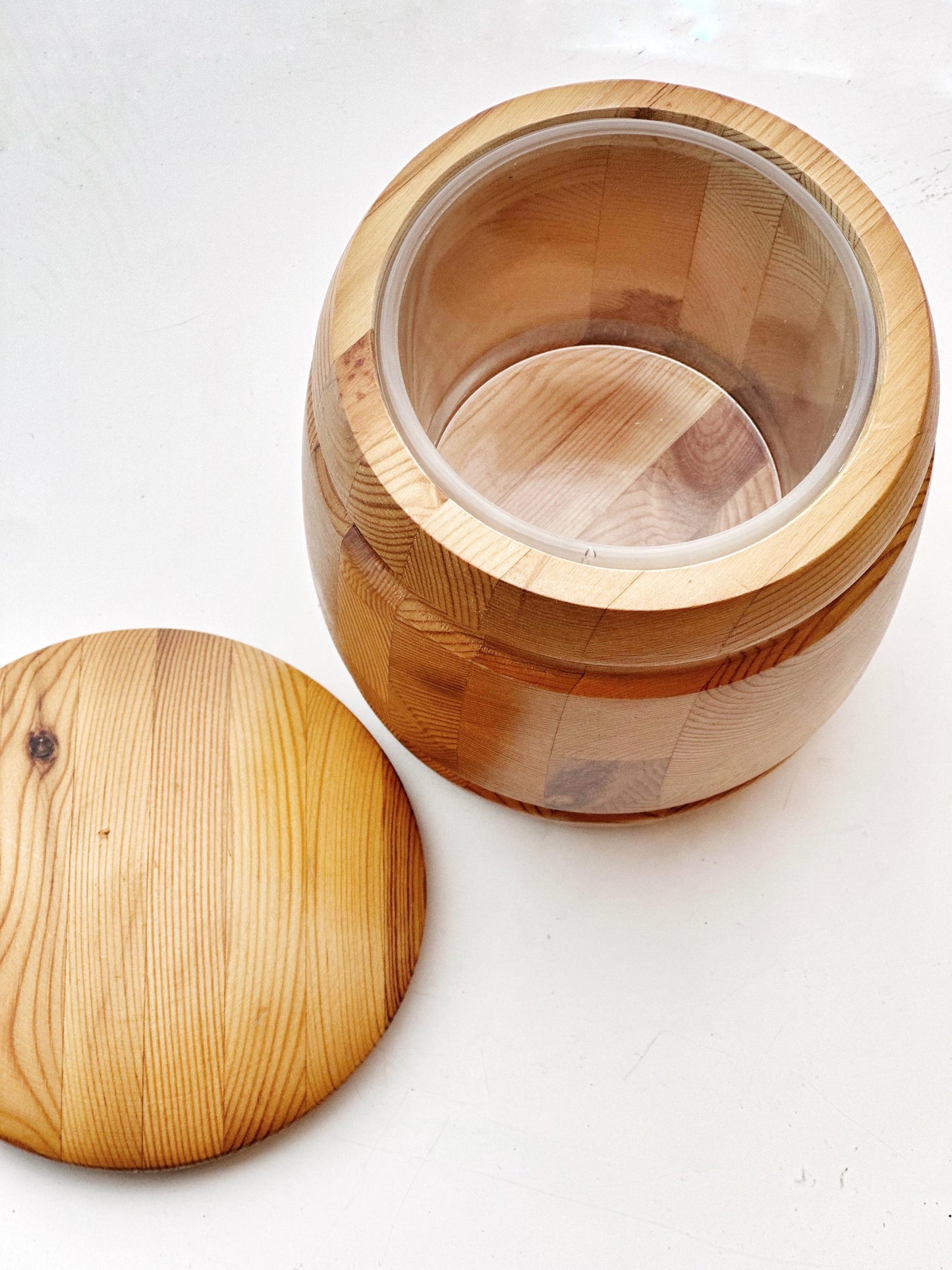 Vintage Swedish Wooden Container from Sandbergs Nora Stad Rustic Modern
