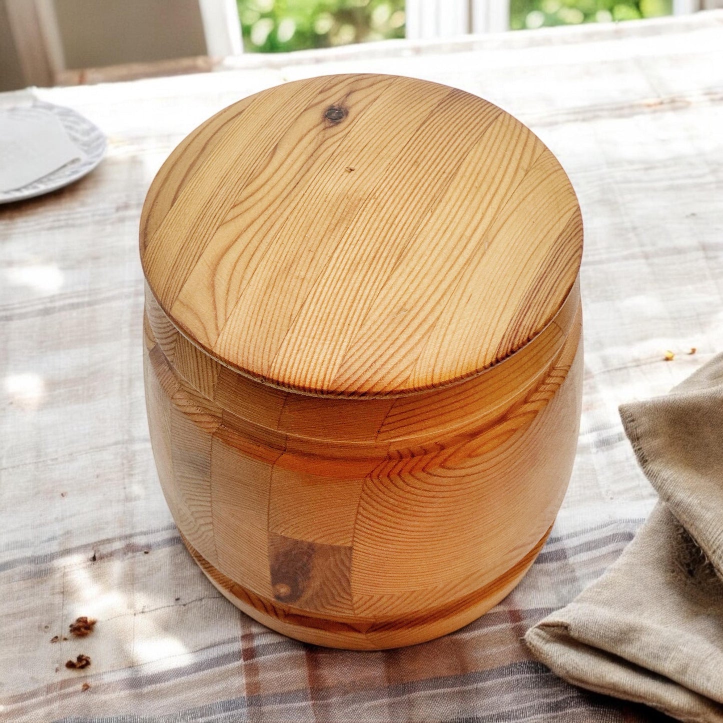 Vintage Swedish Wooden Container from Sandbergs Nora Stad Rustic Modern