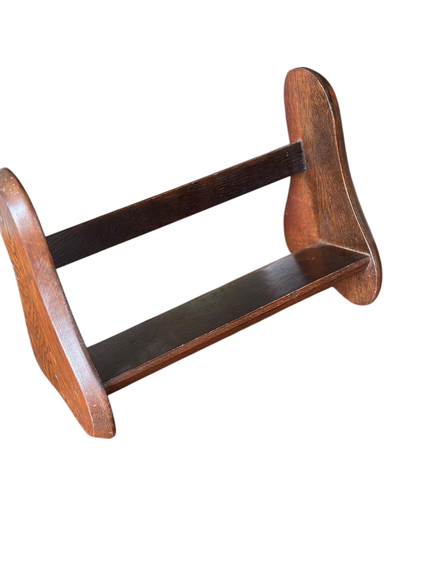 Vintage Antique Oak Book Shelf, Desk Top, Wooden Book Trough, Miniature Library Shelf, Table Top
