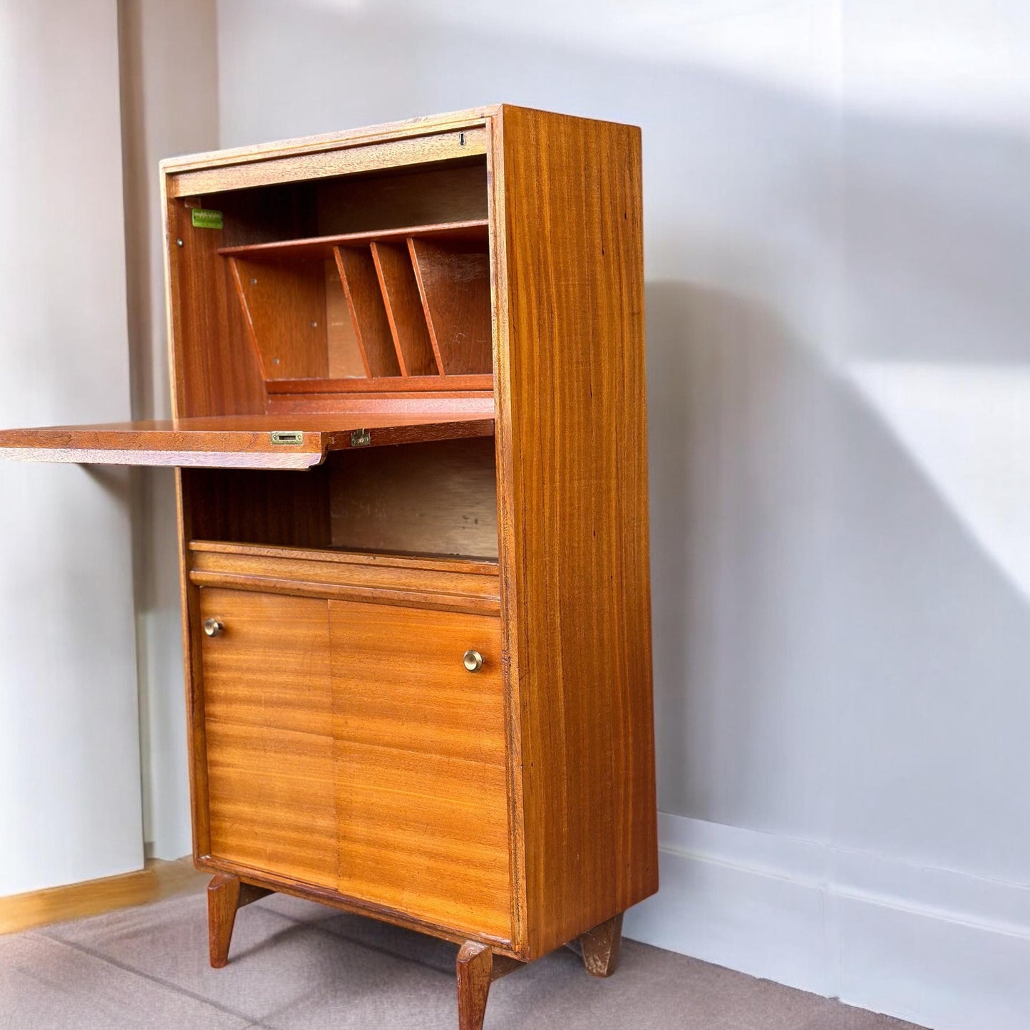 1960s Teak Bureau by Robert Heritage for Beaver & Tapley Compact Danish Style Teak