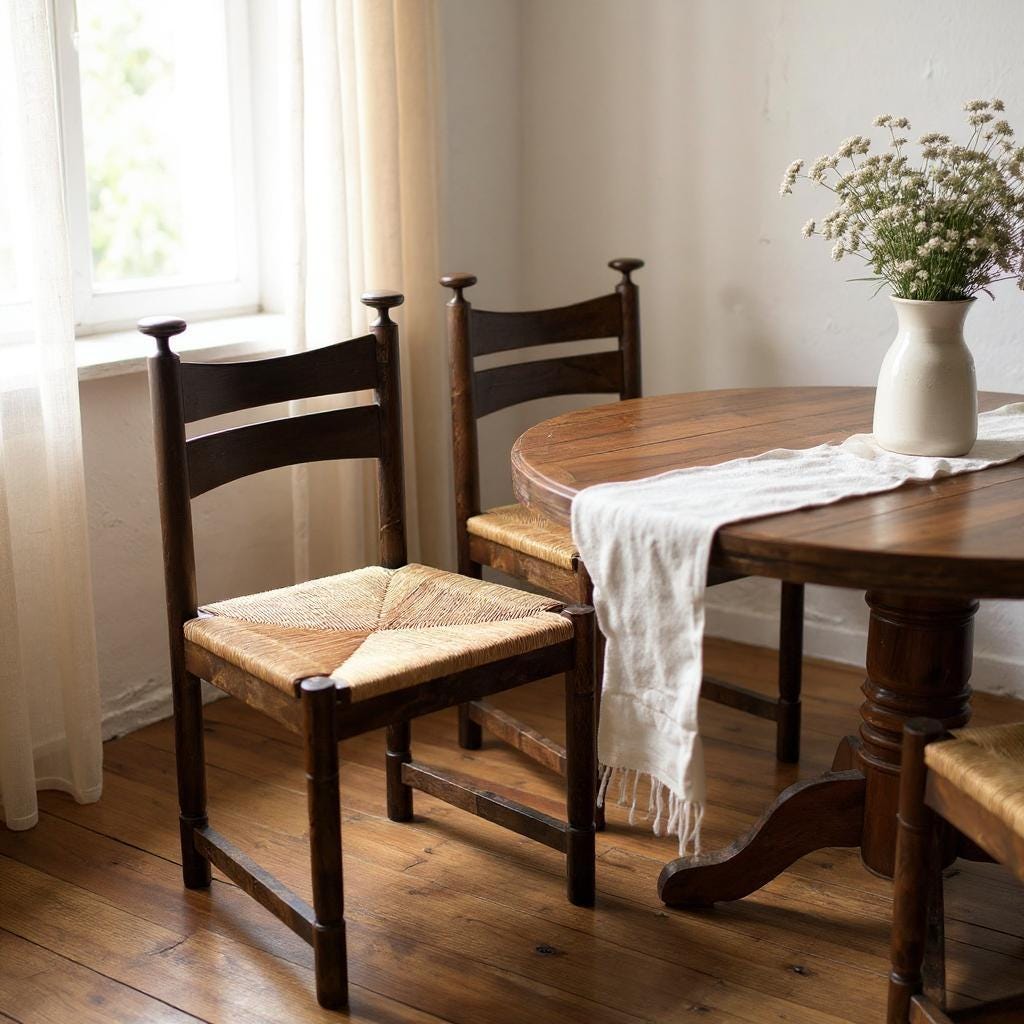 Asko Sisal Weave Chairs in Rosewood, Finland, 1960's Papercord Dining Chairs set of 2 Vintage Scandinavian Design Chairs