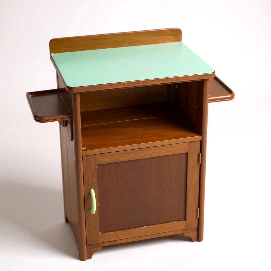 A Midcentury Bedside Cabinet Oak and Formica