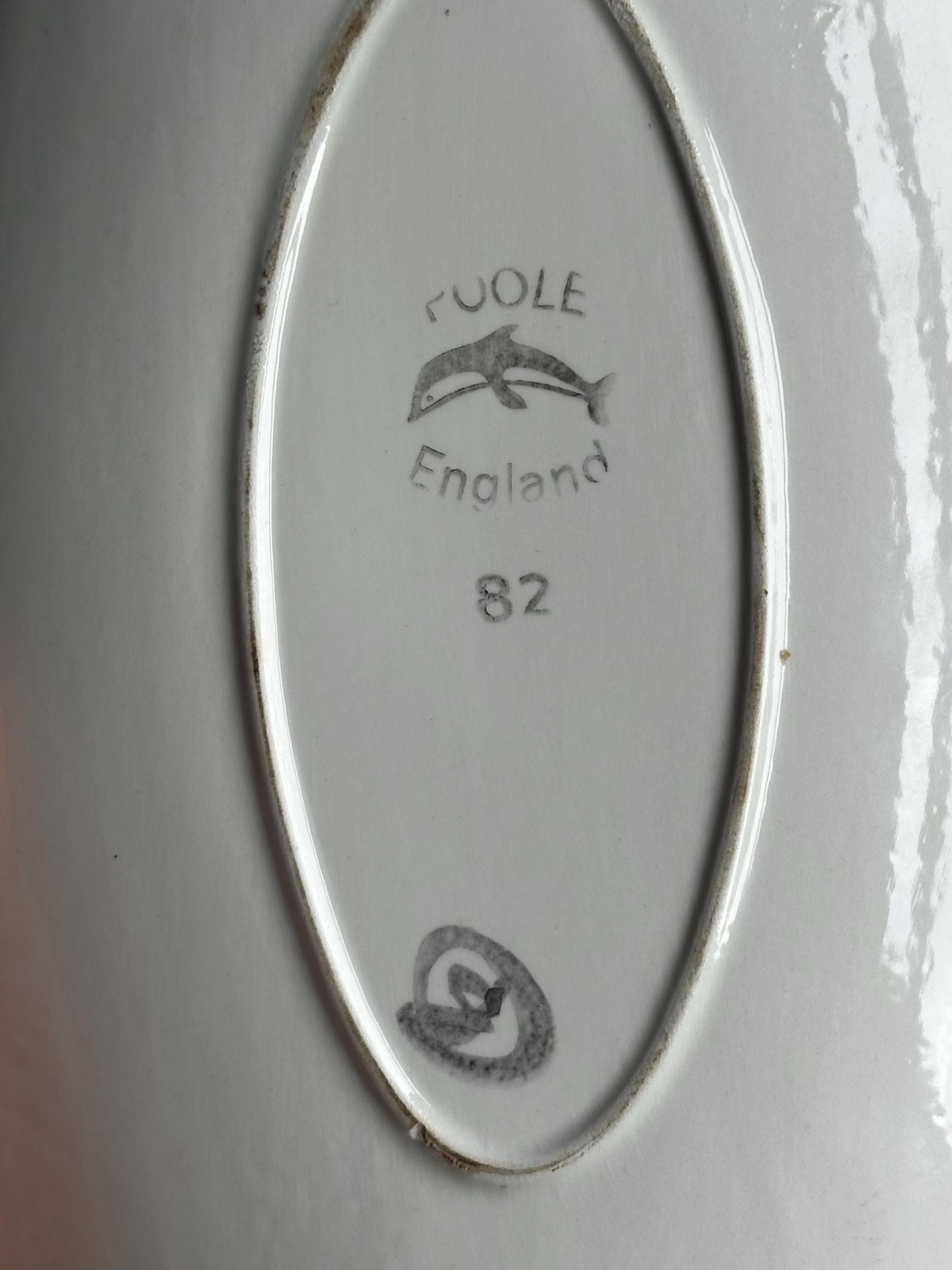 Modernist Poole Pottery Aegean Large Dish, c.1965–72 with Monogram Attributed to Diana Davis