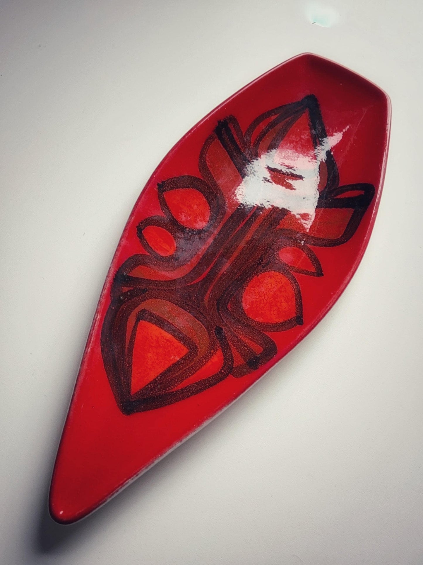 Modernist Poole Pottery Aegean Large Dish, c.1965–72 with Monogram Attributed to Diana Davis