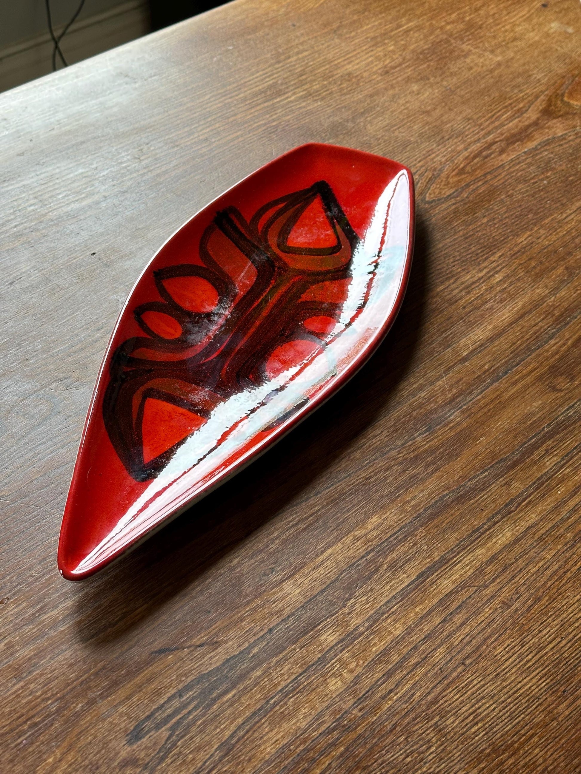 Modernist Poole Pottery Aegean Large Dish, c.1965–72 with Monogram Attributed to Diana Davis