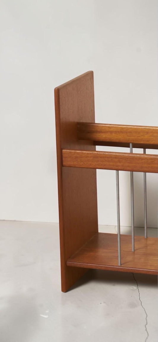 Teak Magazine Rack, Vintage Mid Century Canterbury, Rod Divider Design, Scotland Sourced