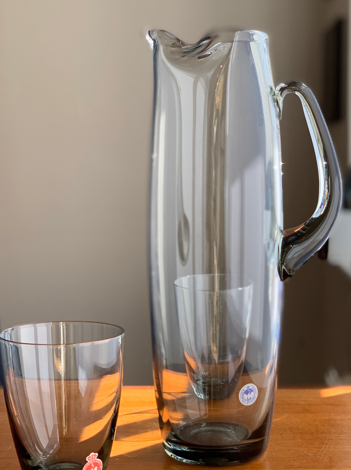 Per Lütken Holmegaard Roskilde jug carafe and Tumblers