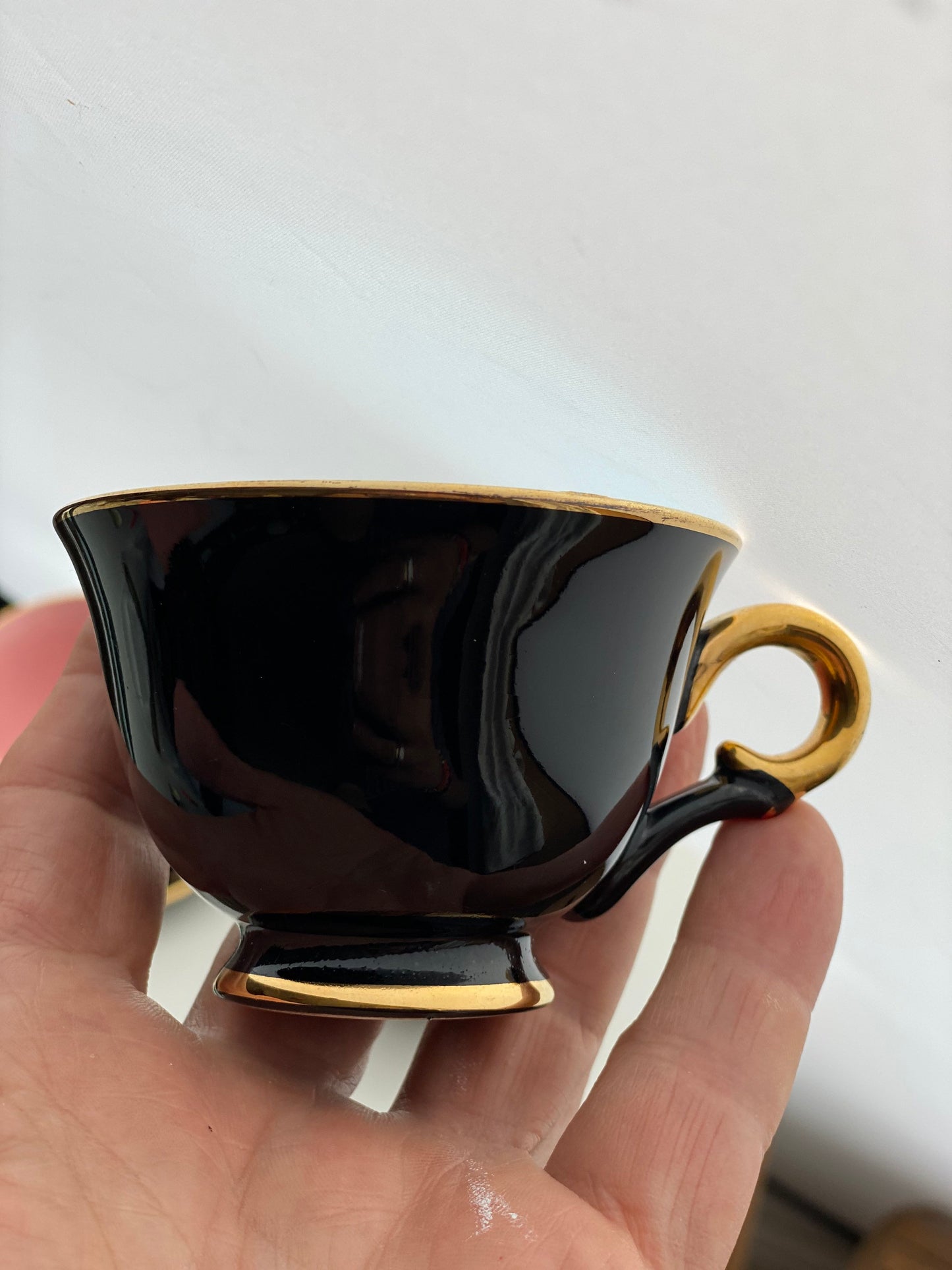 Scandinavian Coffee Tea 1960s Stavenger Flint Norway Harlequin Espresso Tea Cups and Saucers Set of 6 Teapot Jug and Sugar Bowk