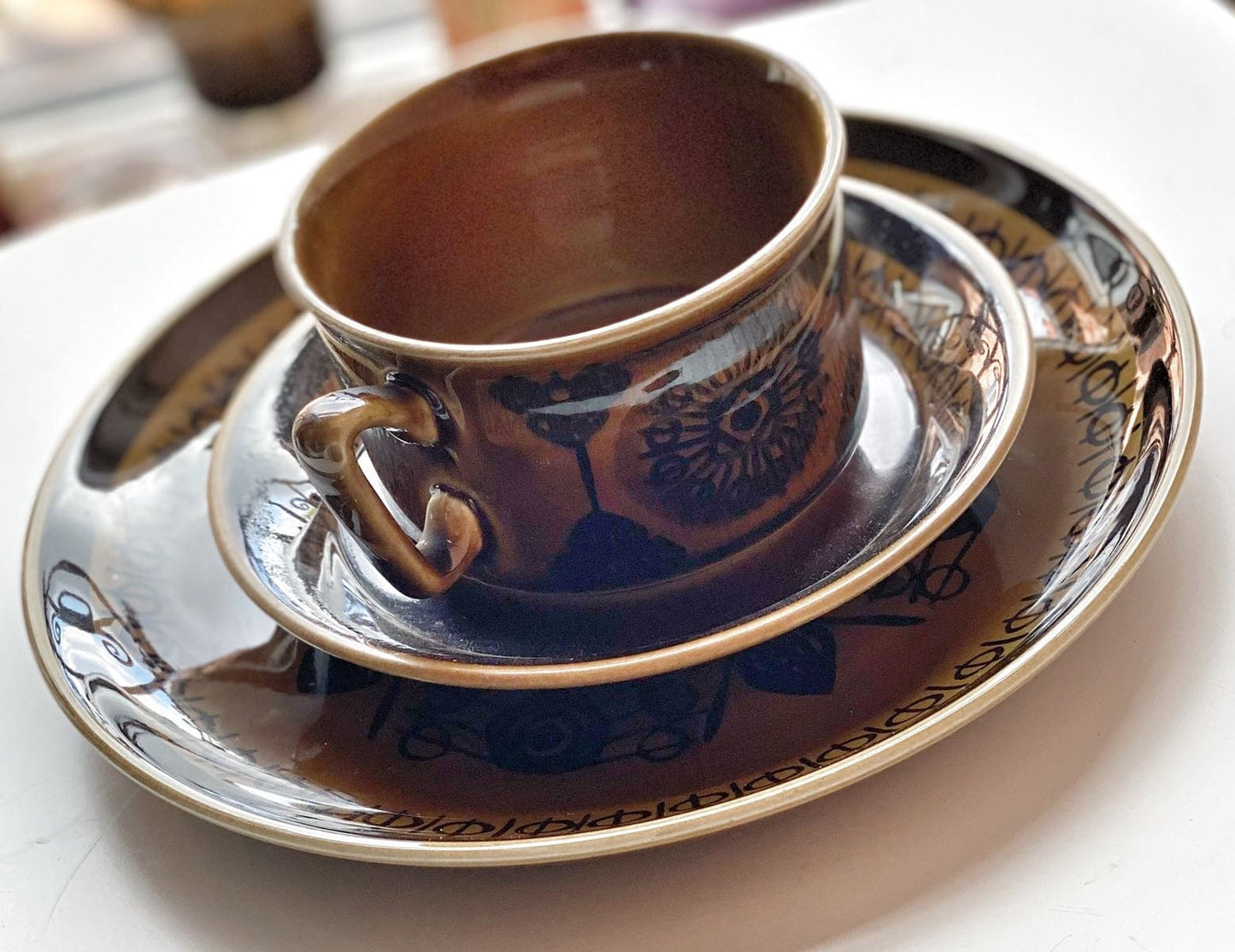 Vintage Coffee Place Setting Sera pattern by Inger Waage for Stavangerflint of Norway 1968