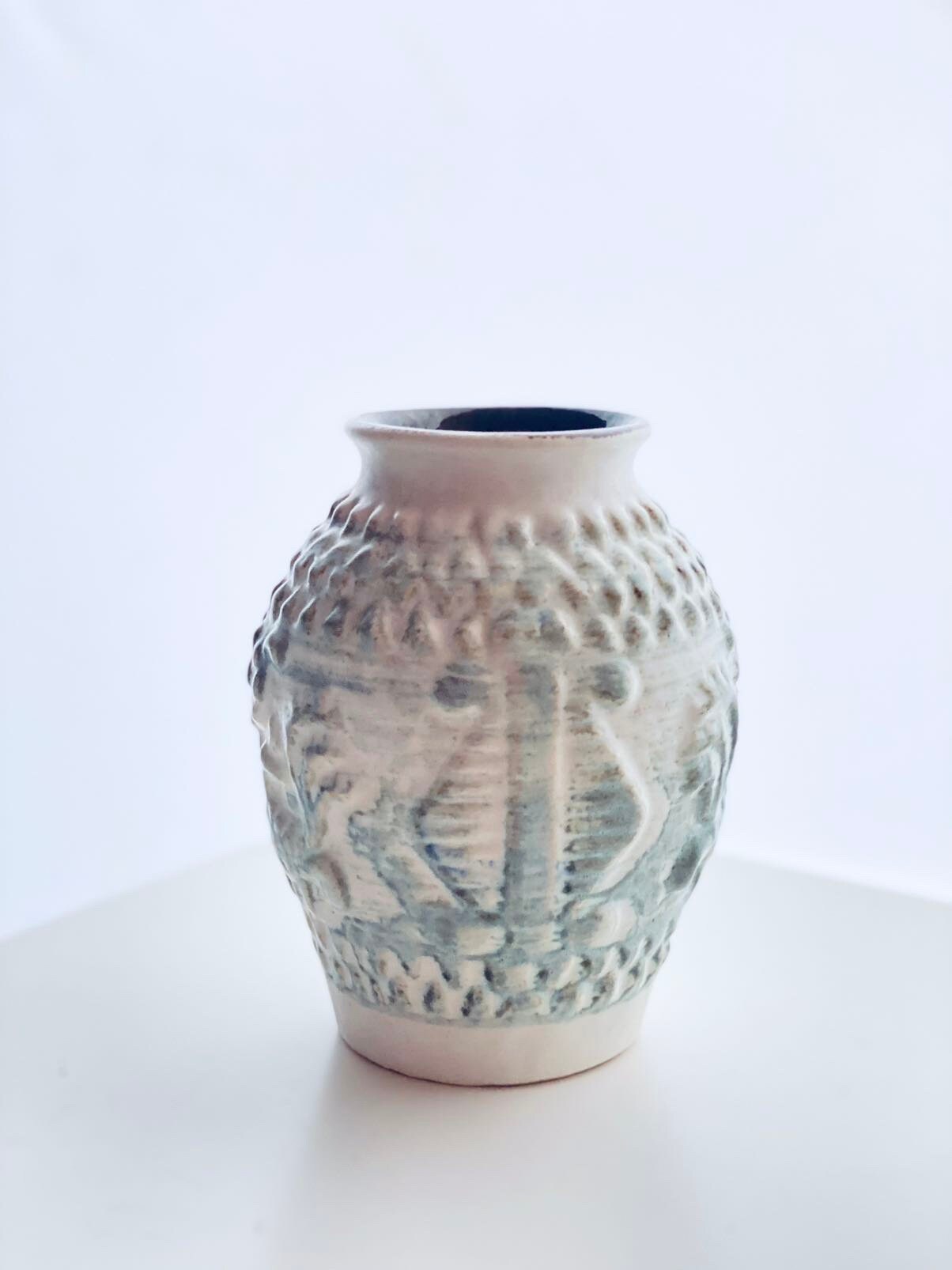 Vintage Bay Keramik Ceramic Vase Bodo Mans 1960s West Germany WGP 958-14