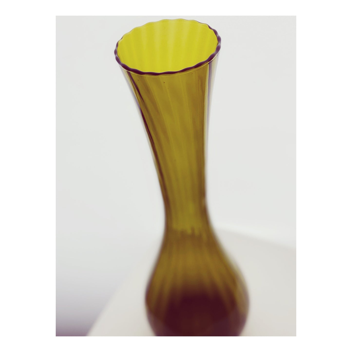 Vintage Empoli 1970s Moss Green Tall Vase