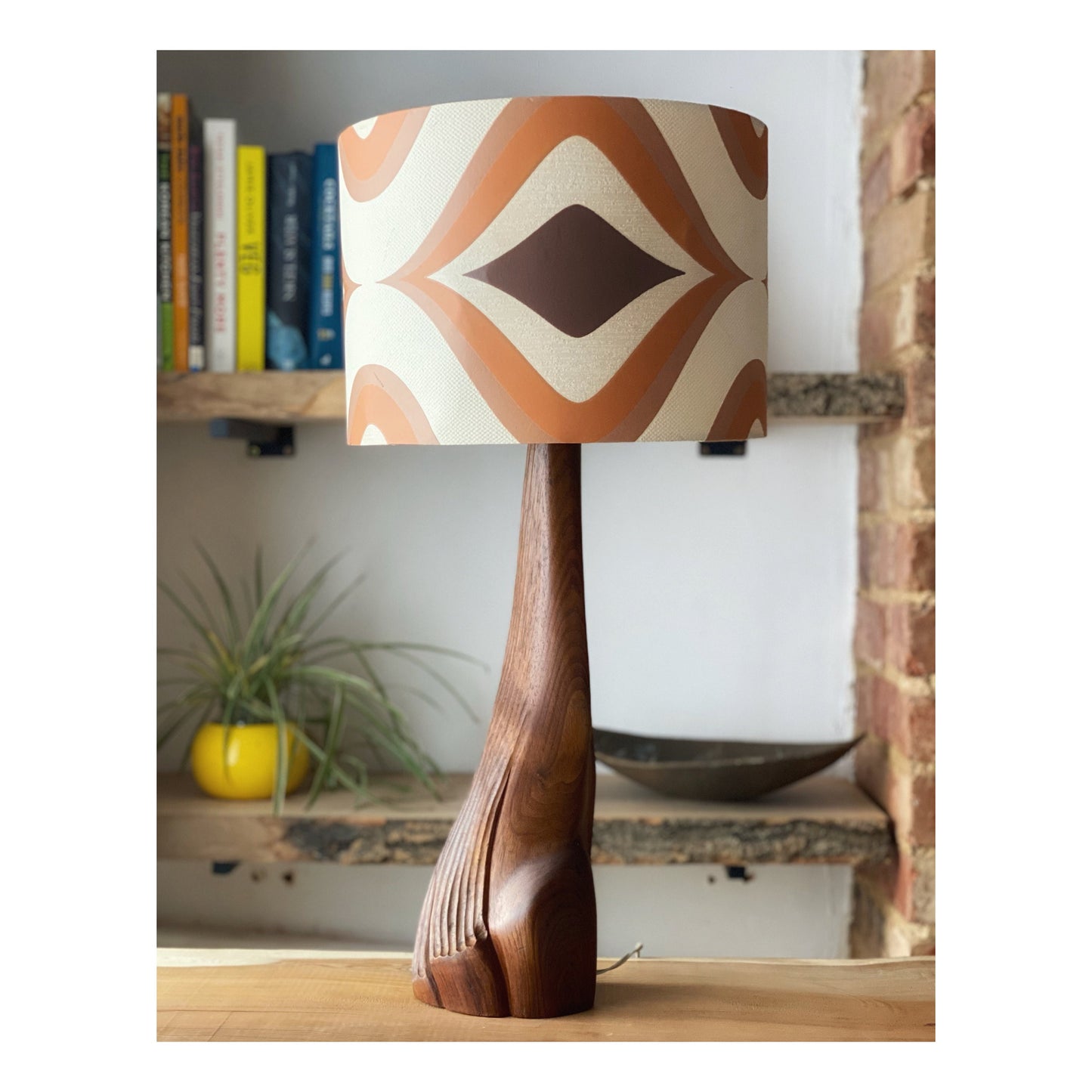 1960s Teak Table Lamp Asymmetric Design