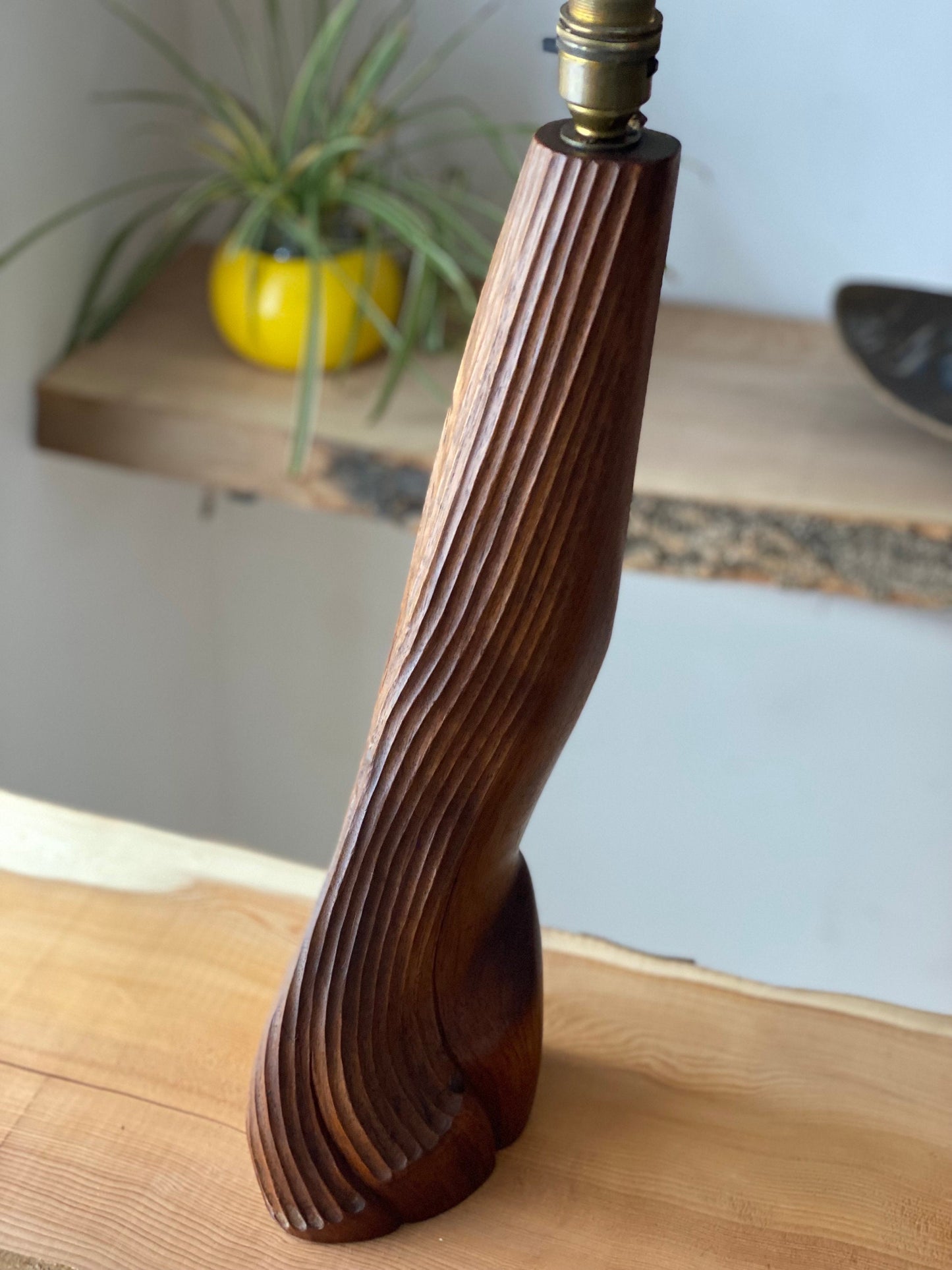 1960s Teak Table Lamp Asymmetric Design