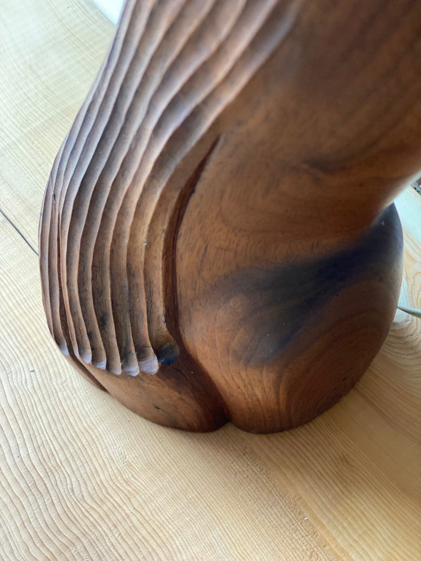 1960s Teak Table Lamp Asymmetric Design
