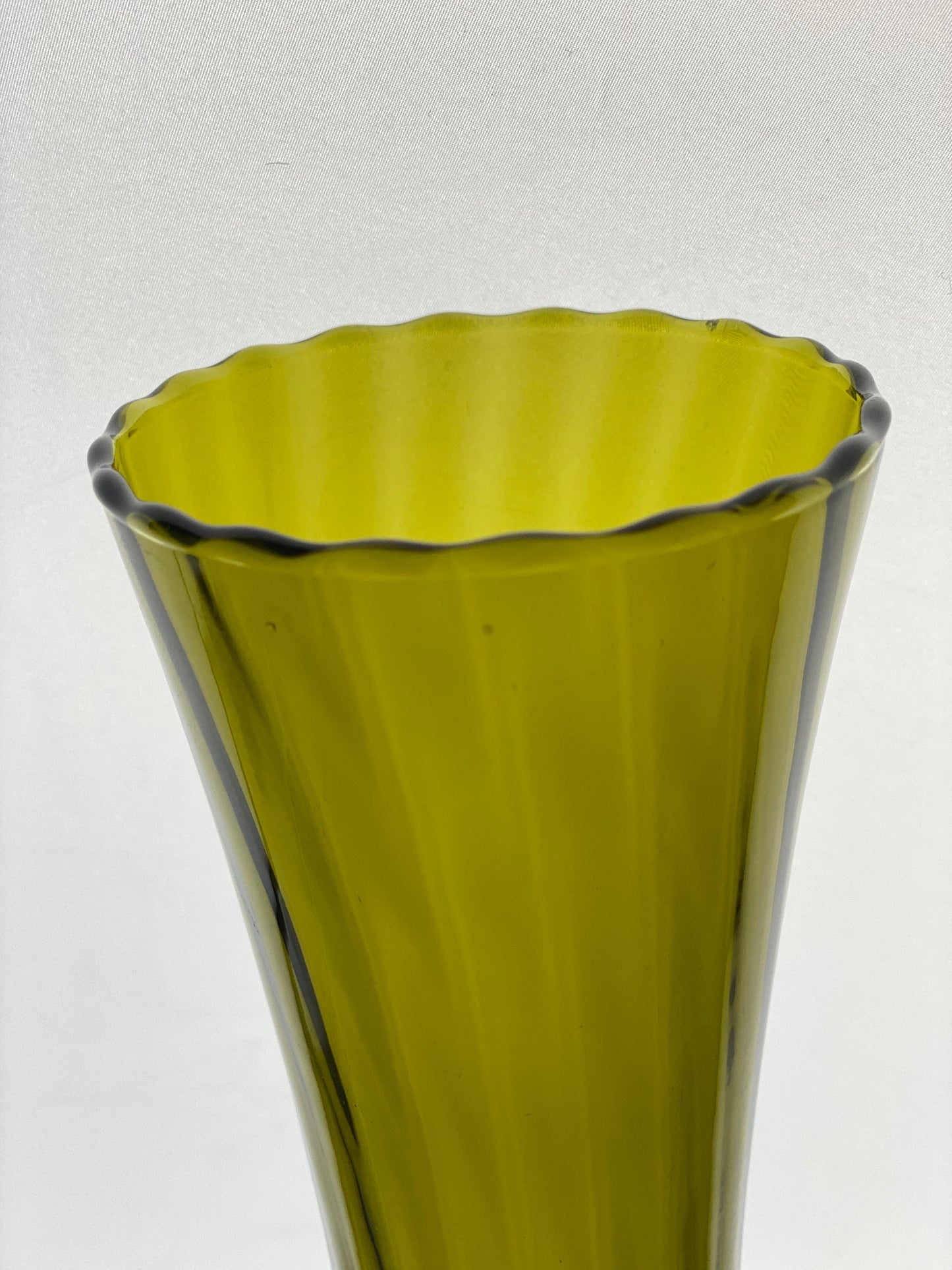 Vintage Empoli 1970s Moss Green Tall Vase