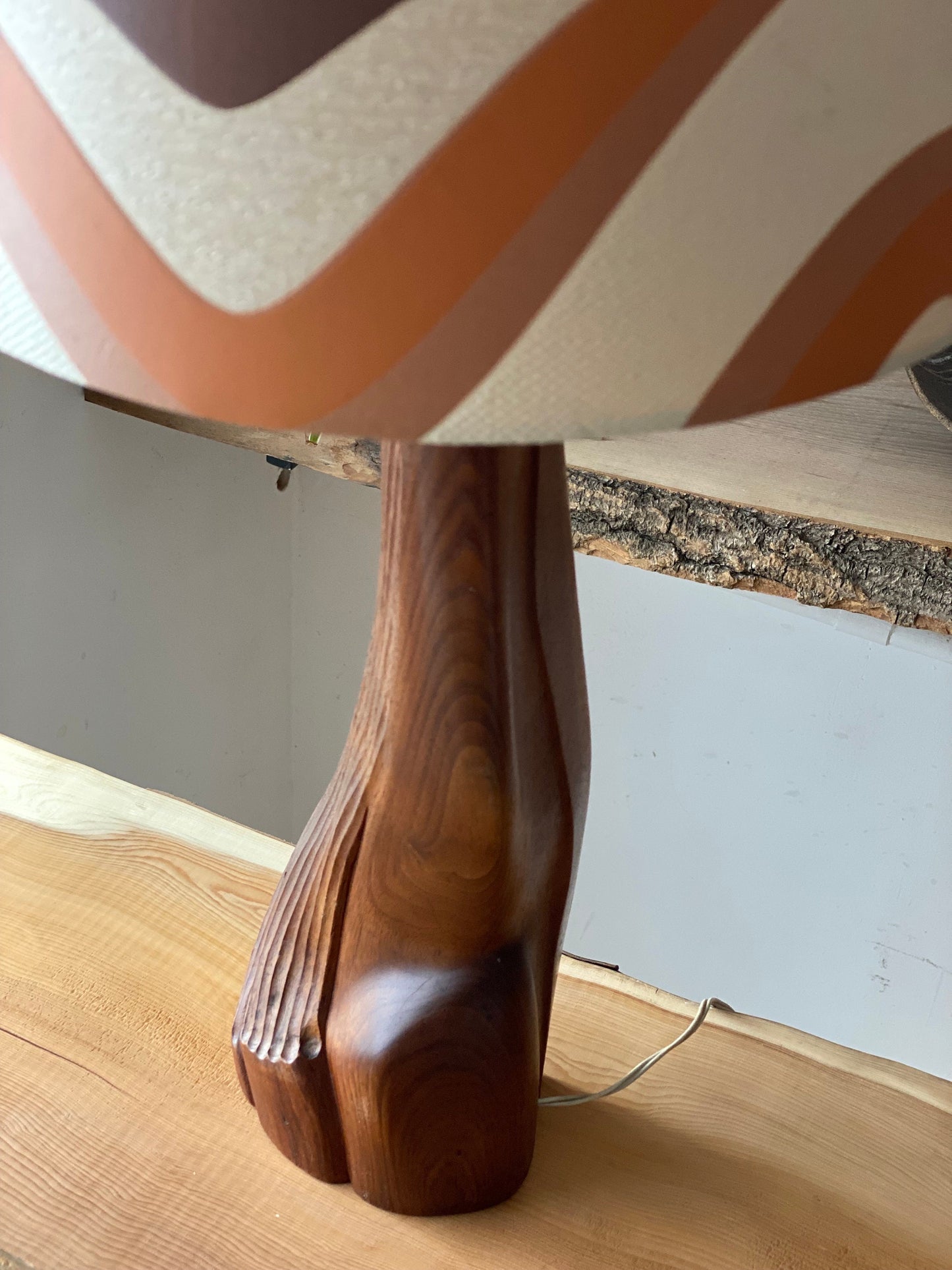 1960s Teak Table Lamp Asymmetric Design
