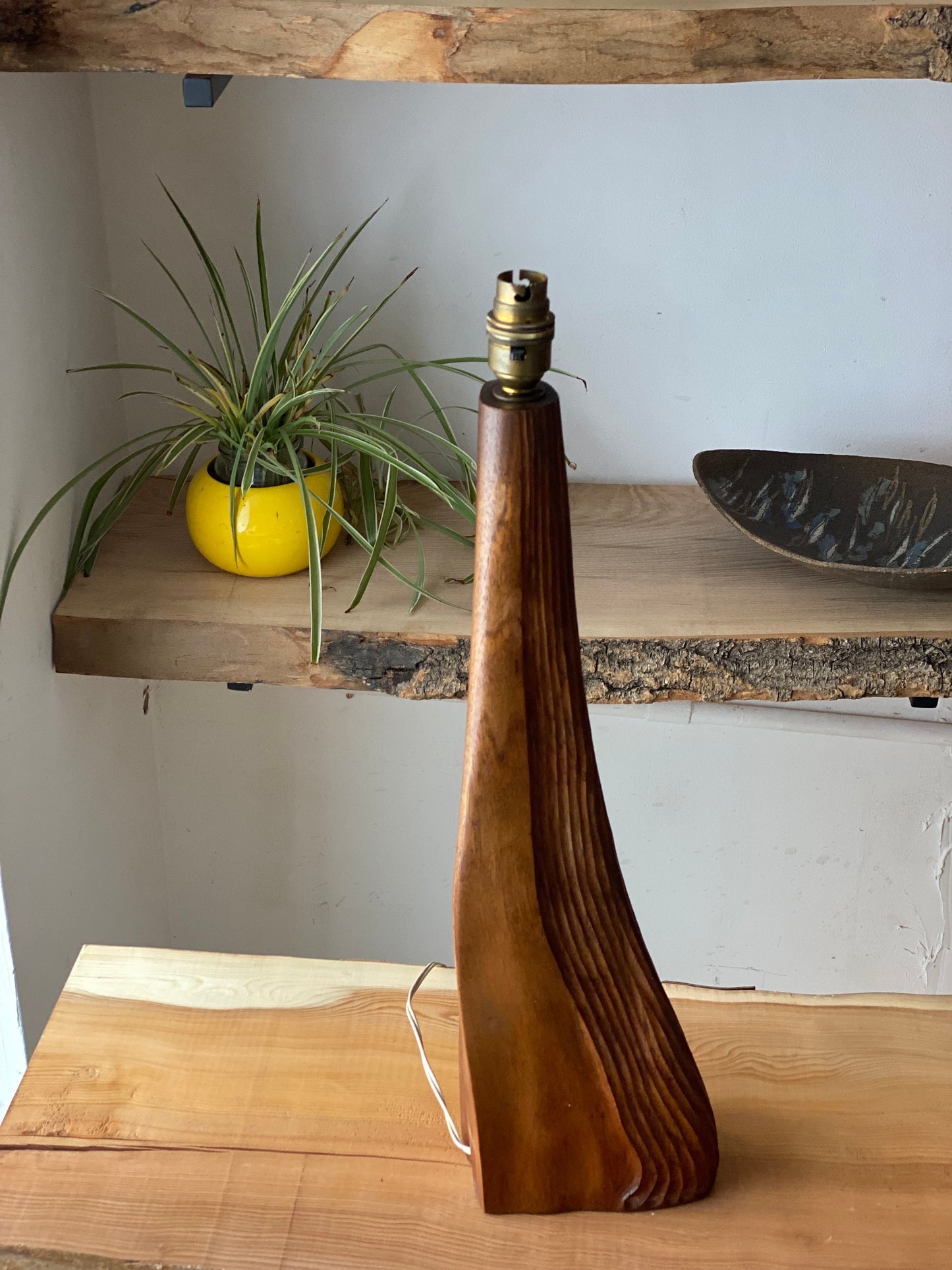 1960s Teak Table Lamp Asymmetric Design