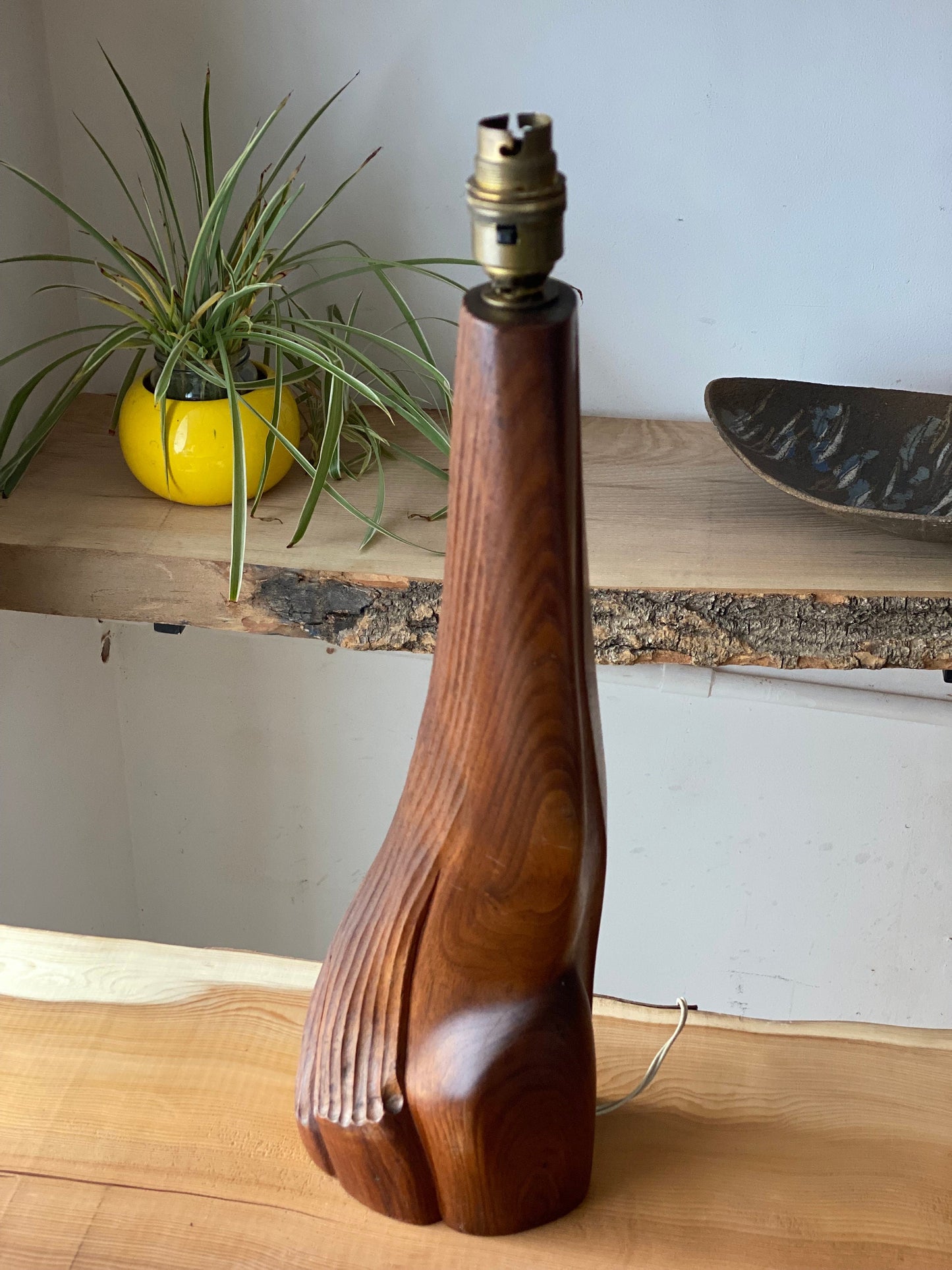 1960s Teak Table Lamp Asymmetric Design