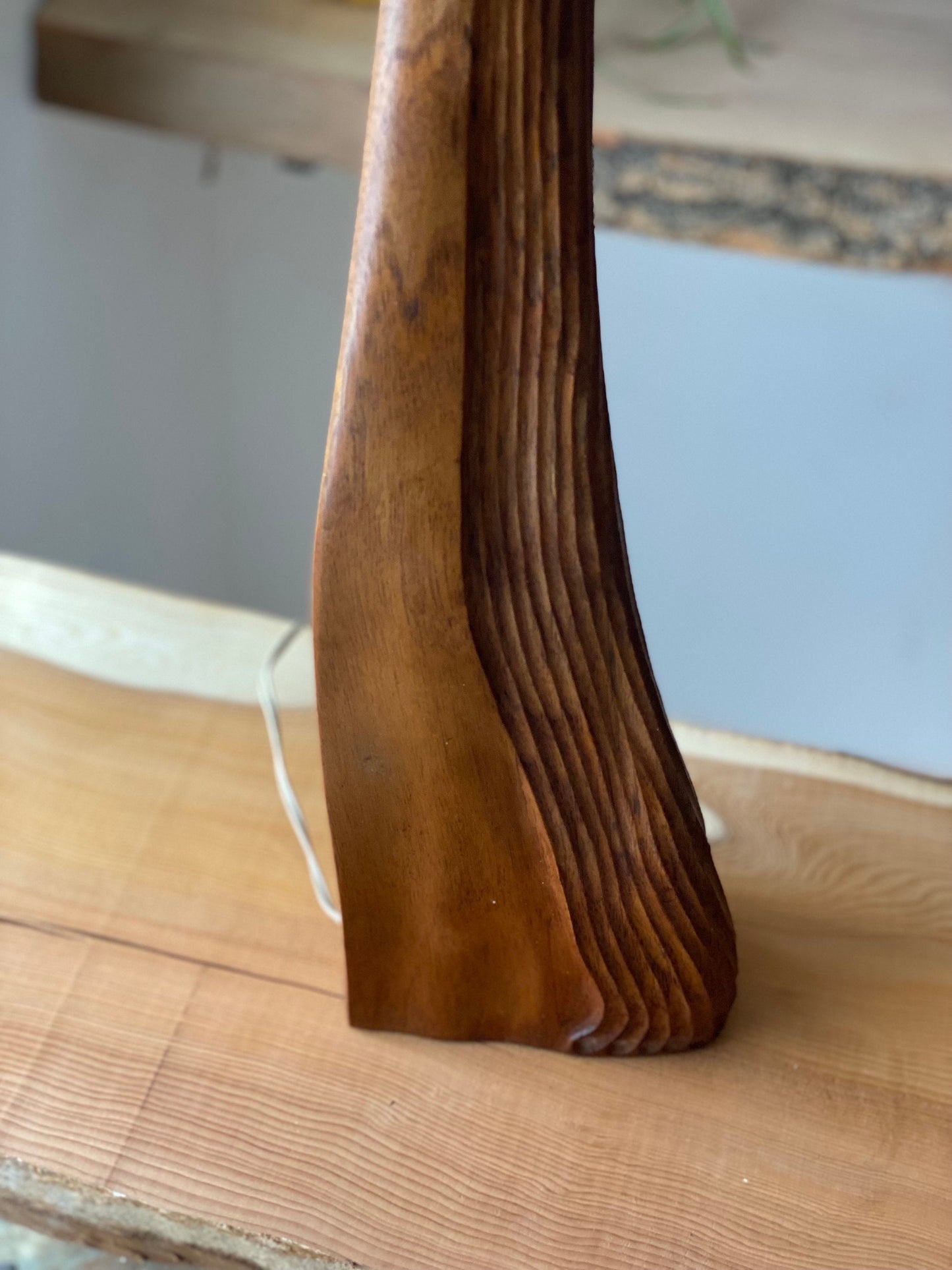 1960s Teak Table Lamp Asymmetric Design