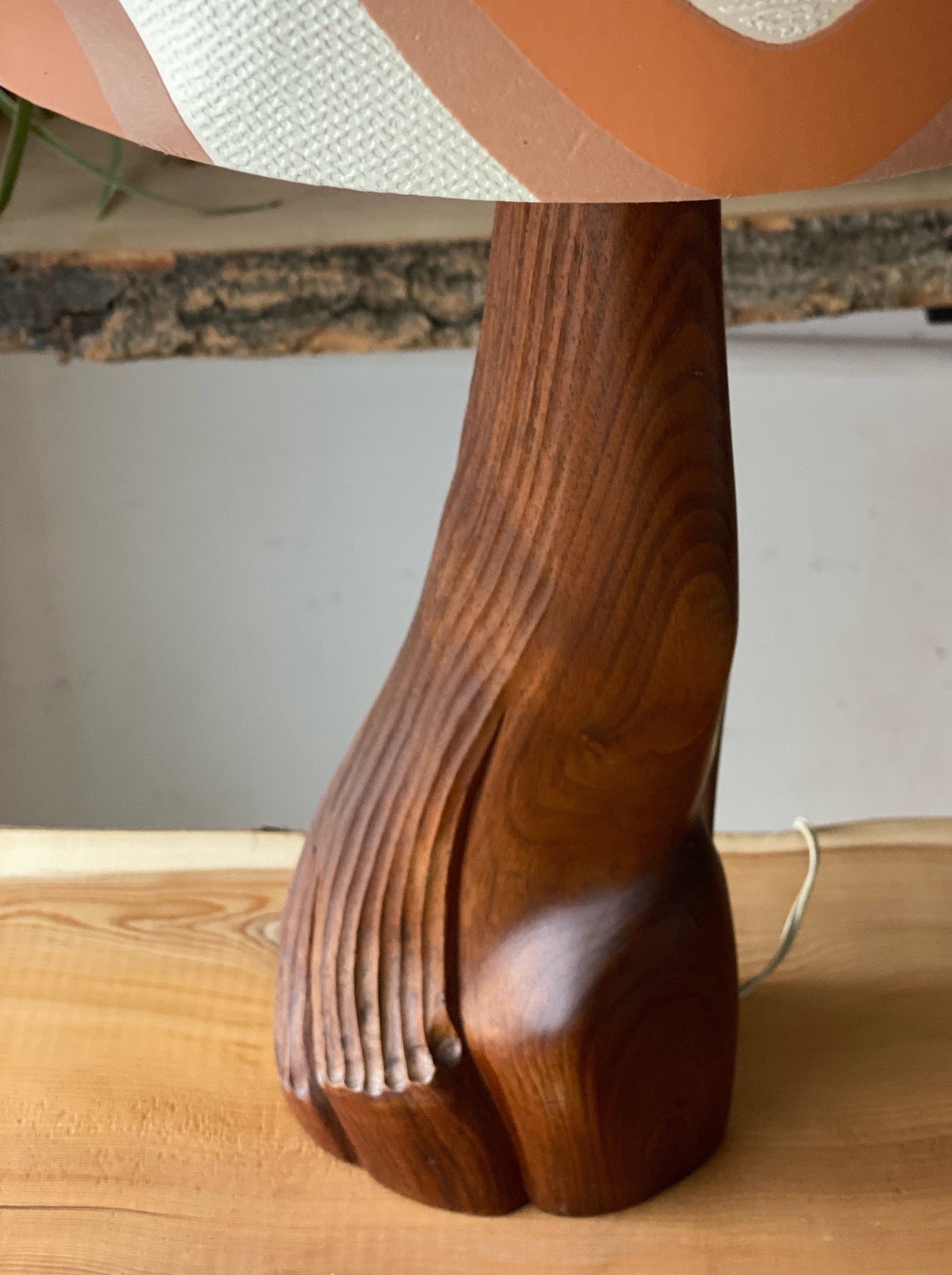 1960s Teak Table Lamp Asymmetric Design
