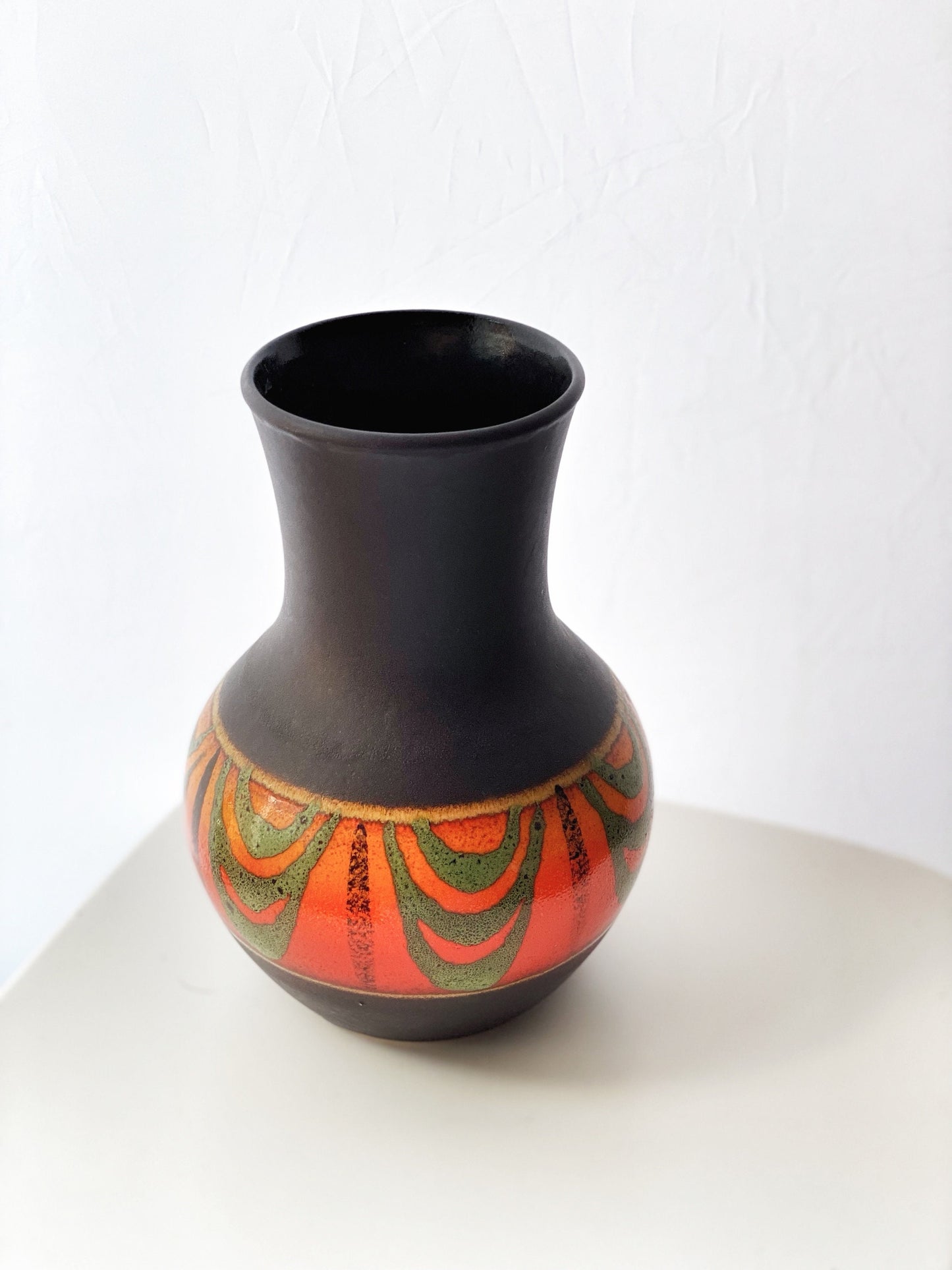Vibrant Vintage Dumler & Breiden German Stoneware Vase - 1960s-70s Orange