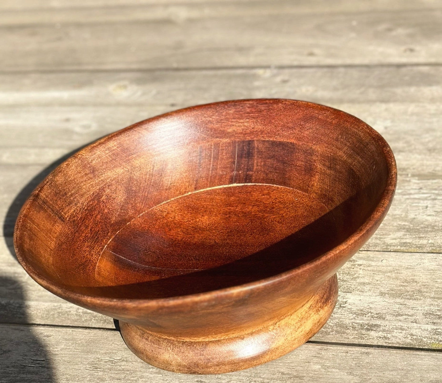 Vintage Hand Turned Mahogany Fruit Bowl