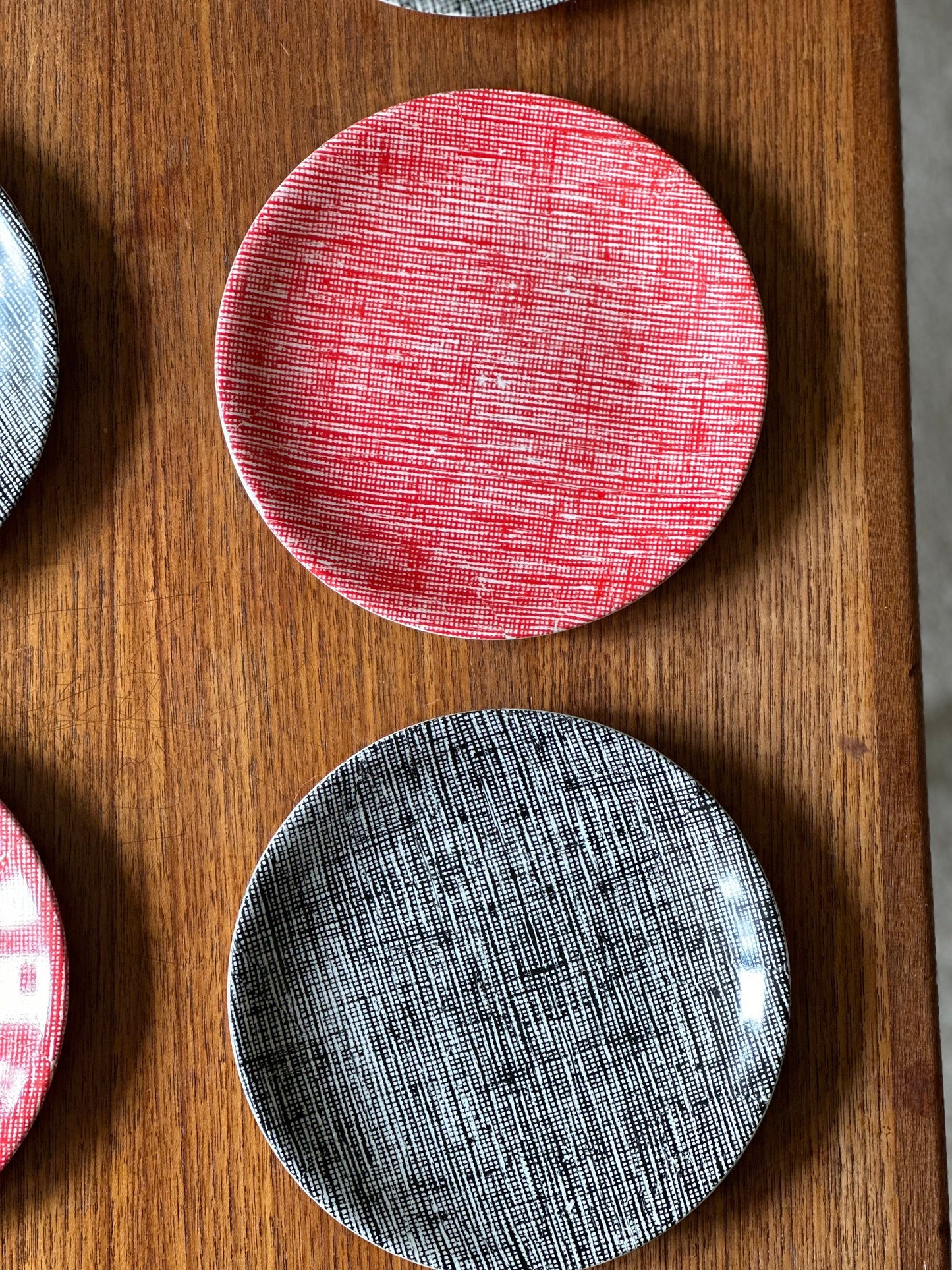 1950s Modernist Abstract Side Plates Wall Plates UK Design Ceramic Pottery